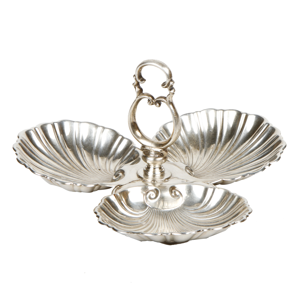 Vintage Silver Plated Clam Shell Serving Tray