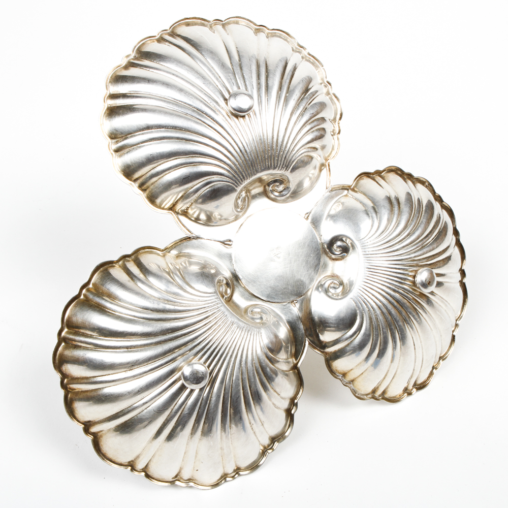 Vintage Silver Plated Clam Shell Serving Tray