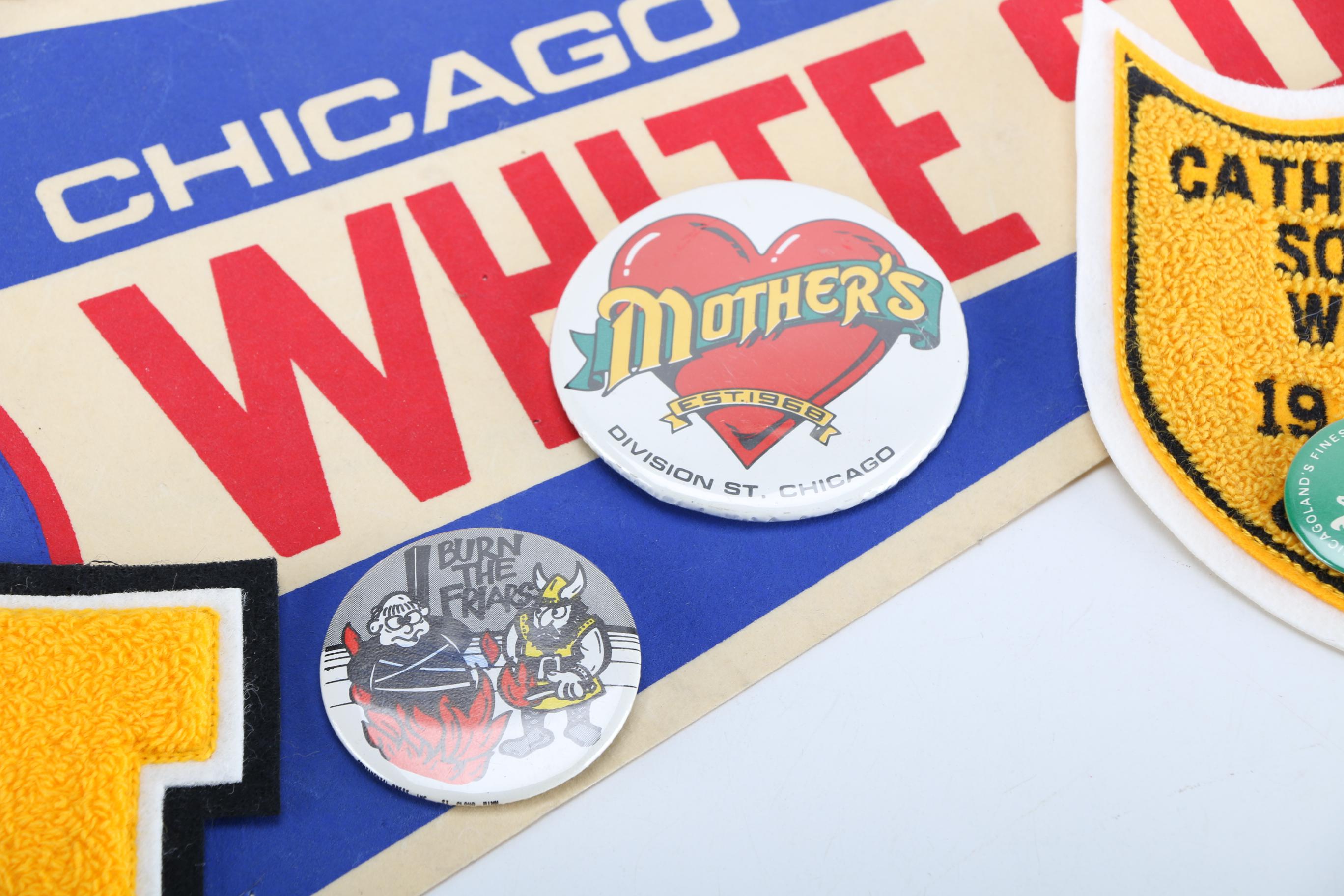 Vintage Chicago Sports Decor And Pins