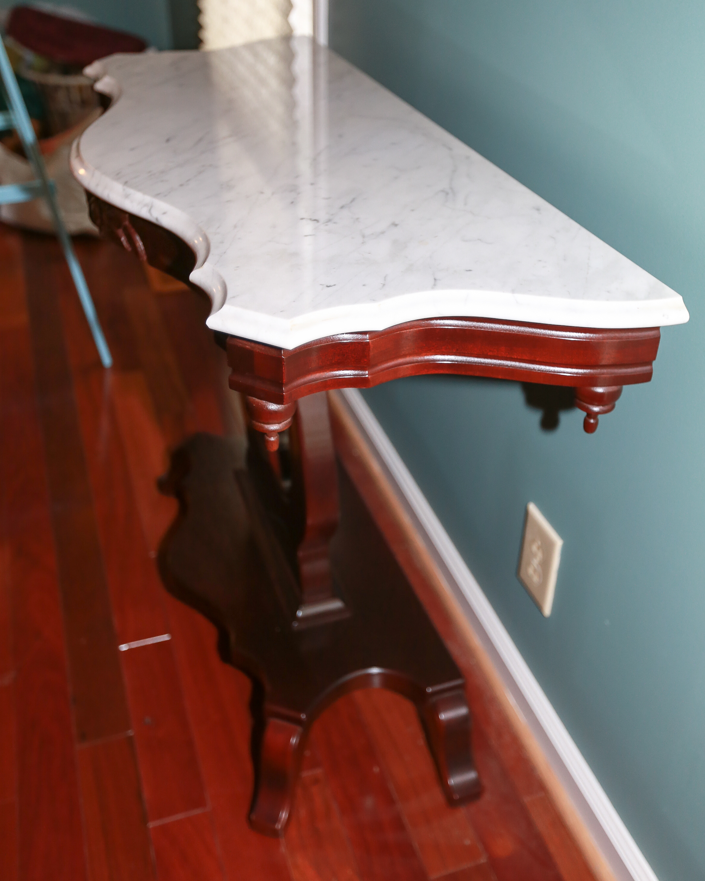 Vintage Victorian Style Marble Top Lyre Table EBTH