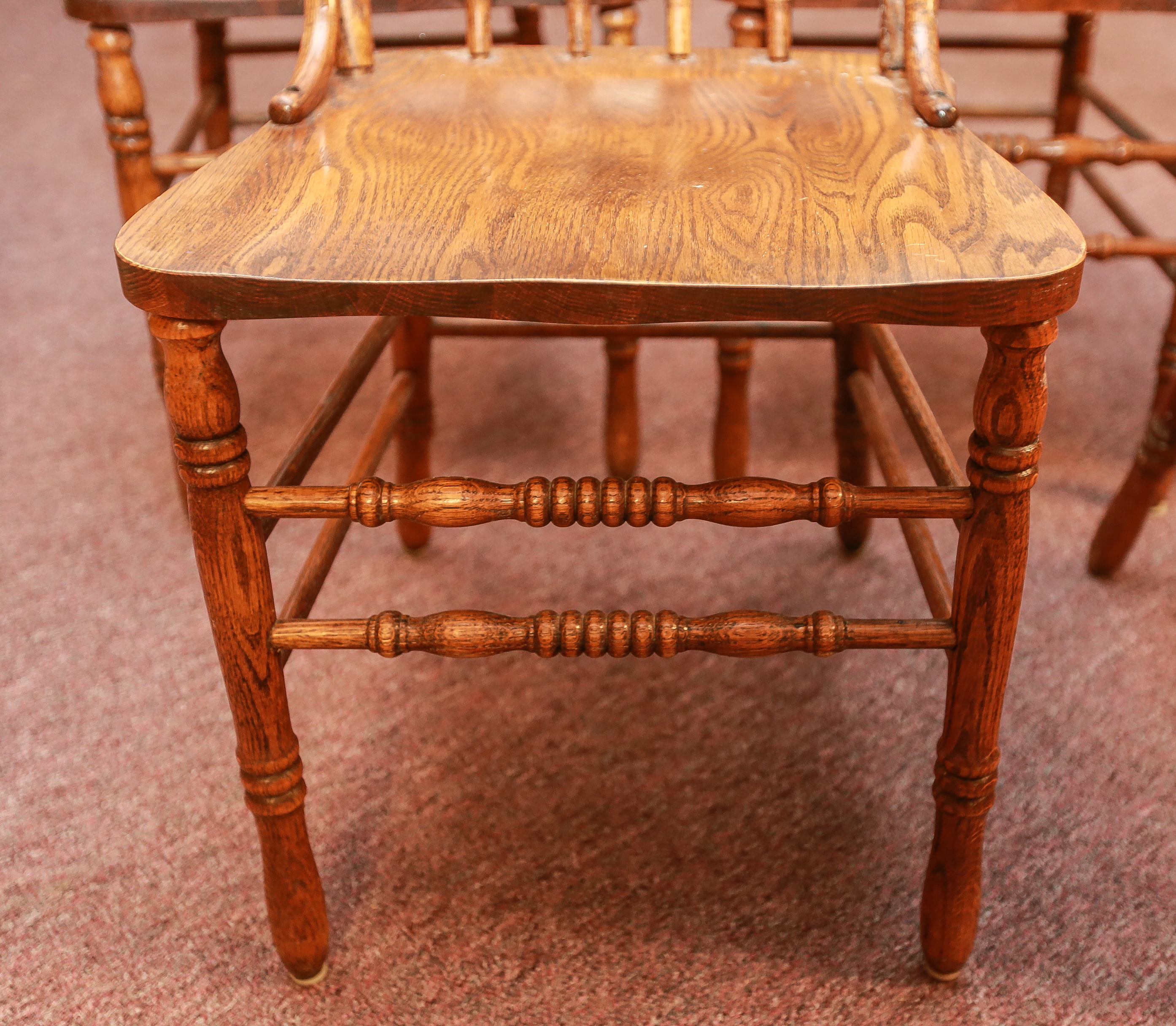 Pressed Back Oak Dining Chairs