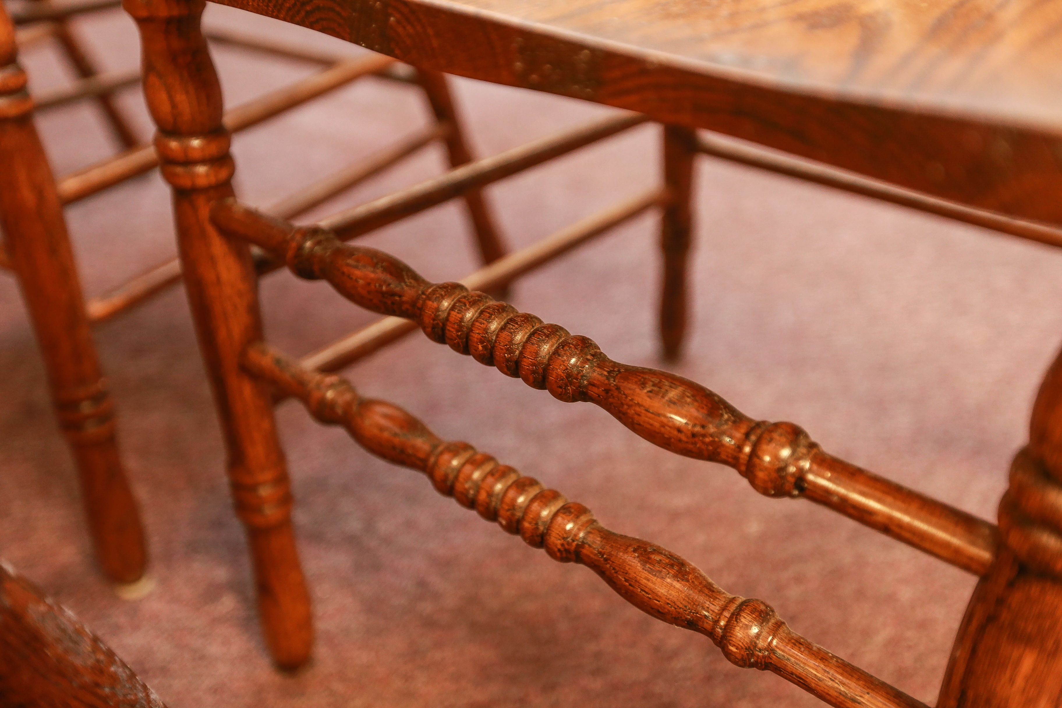 Pressed Back Oak Dining Chairs