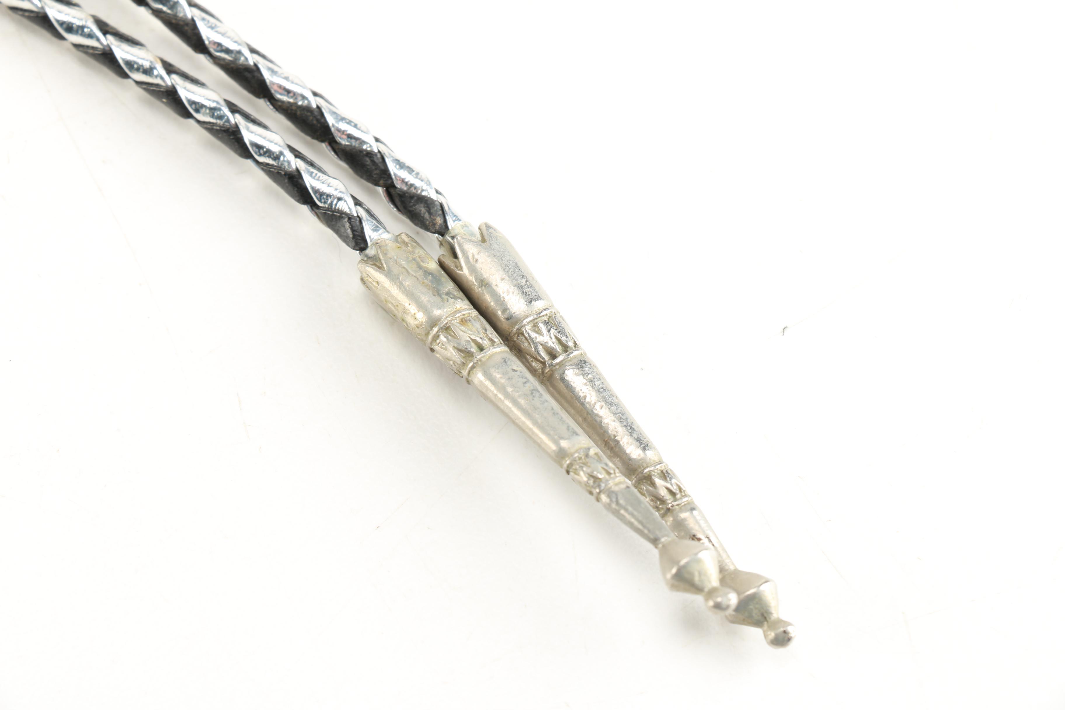 Silver Tone Turquoise Style Bolo Tie