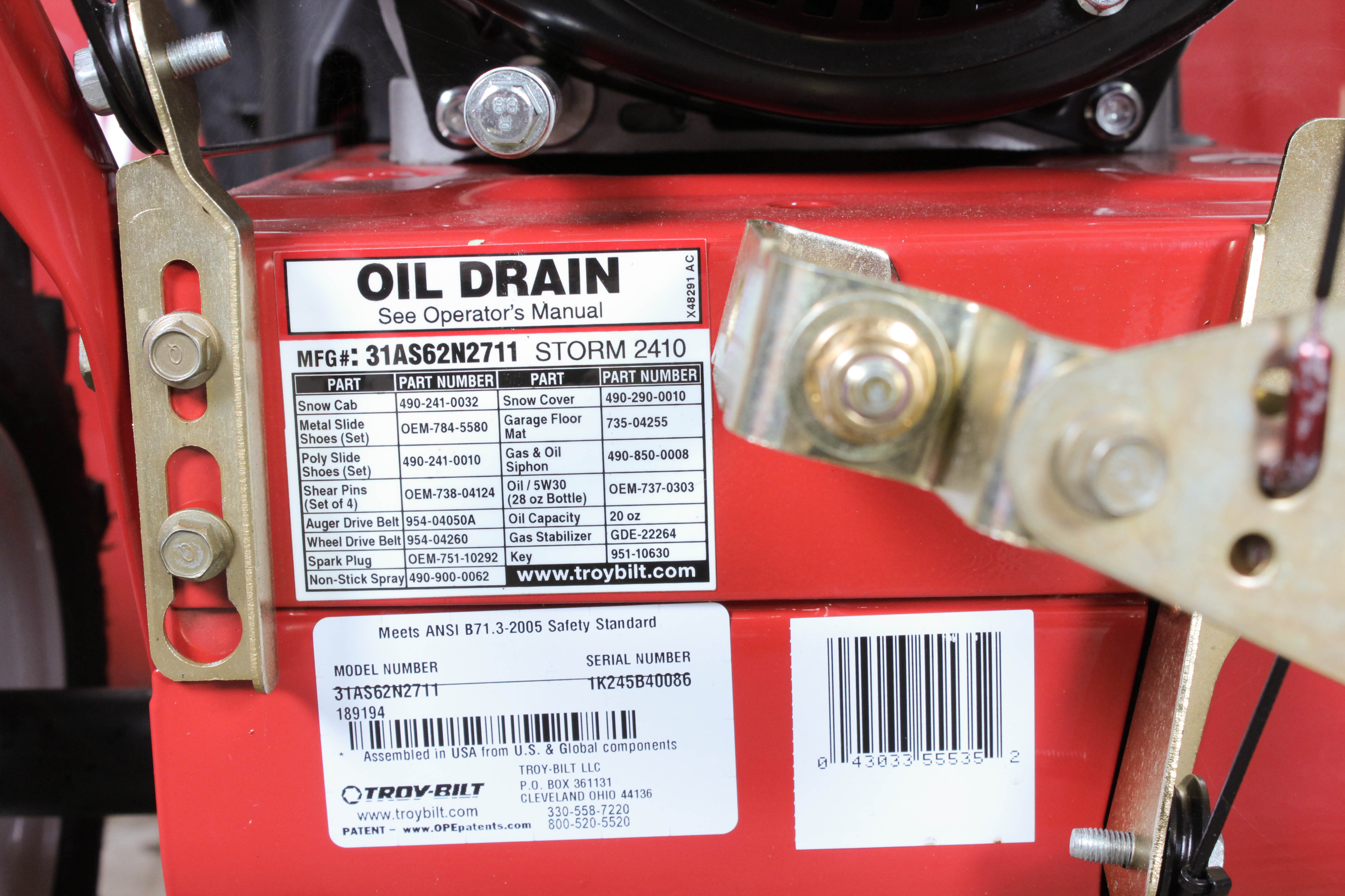 Troy-Bilt "Storm 2410" Electric Start Self-Propelled Snowblower