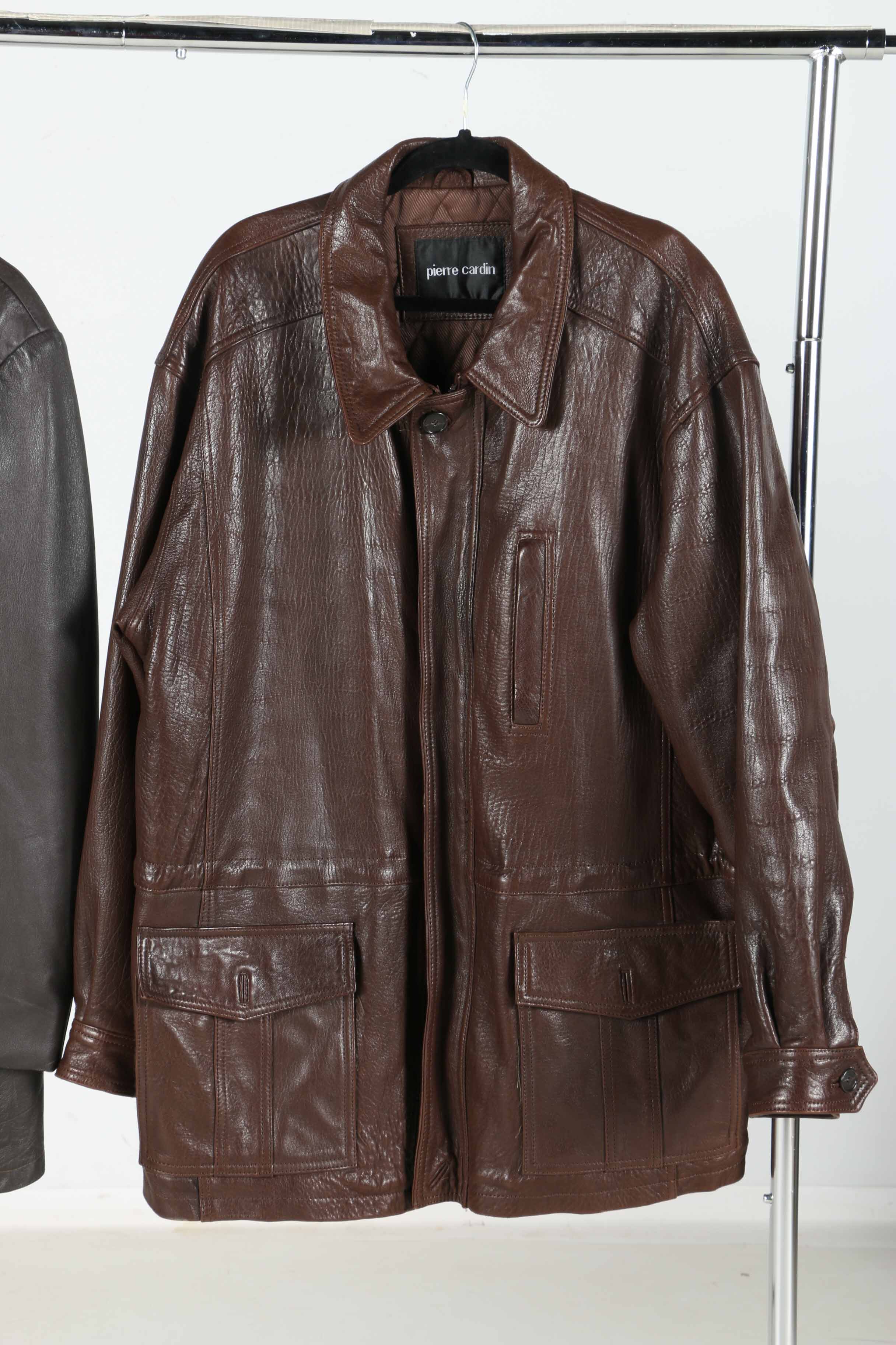 Pair of Men's Vintage Leather and Faux Leather Coats
