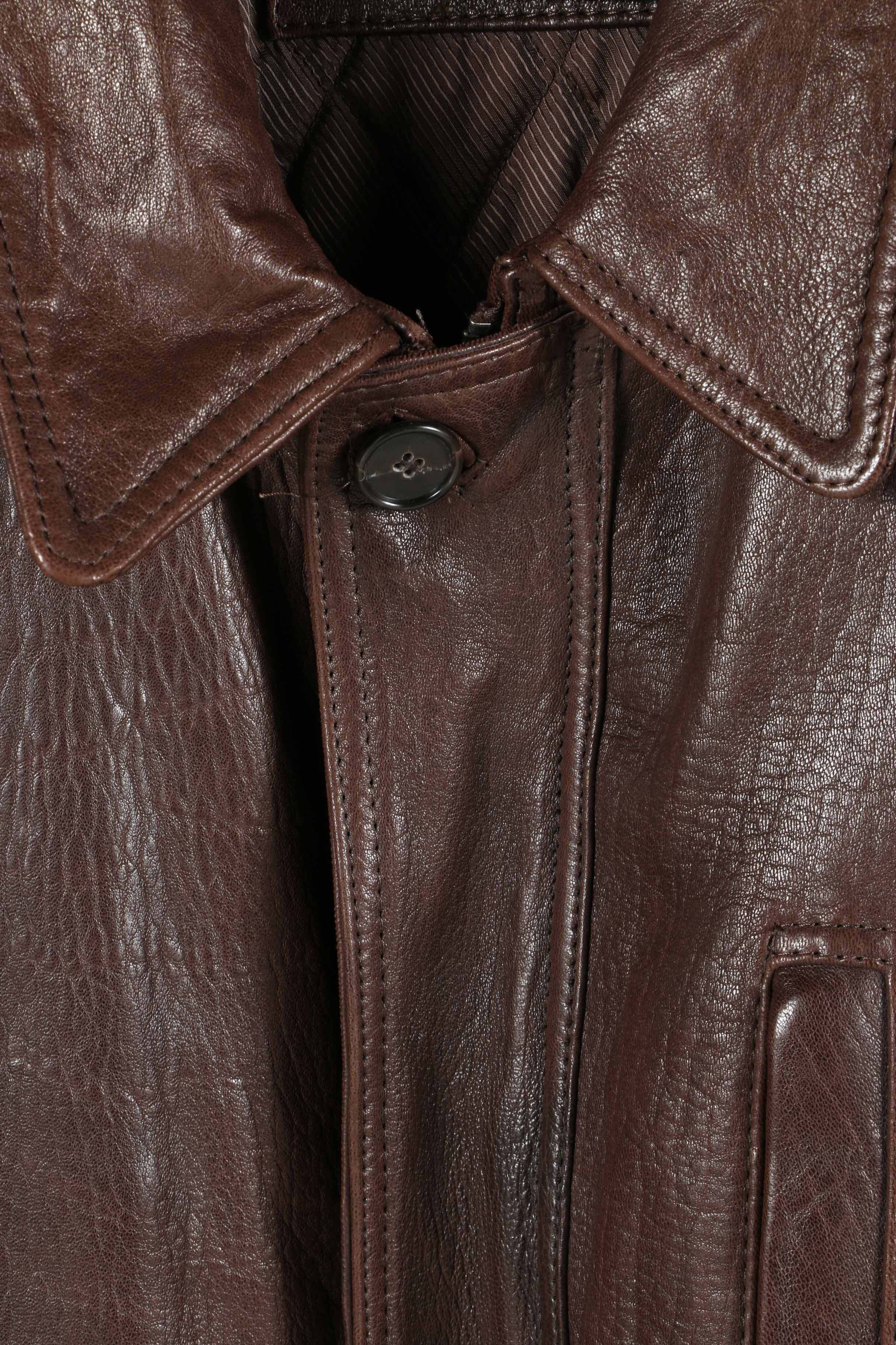 Pair of Men's Vintage Leather and Faux Leather Coats