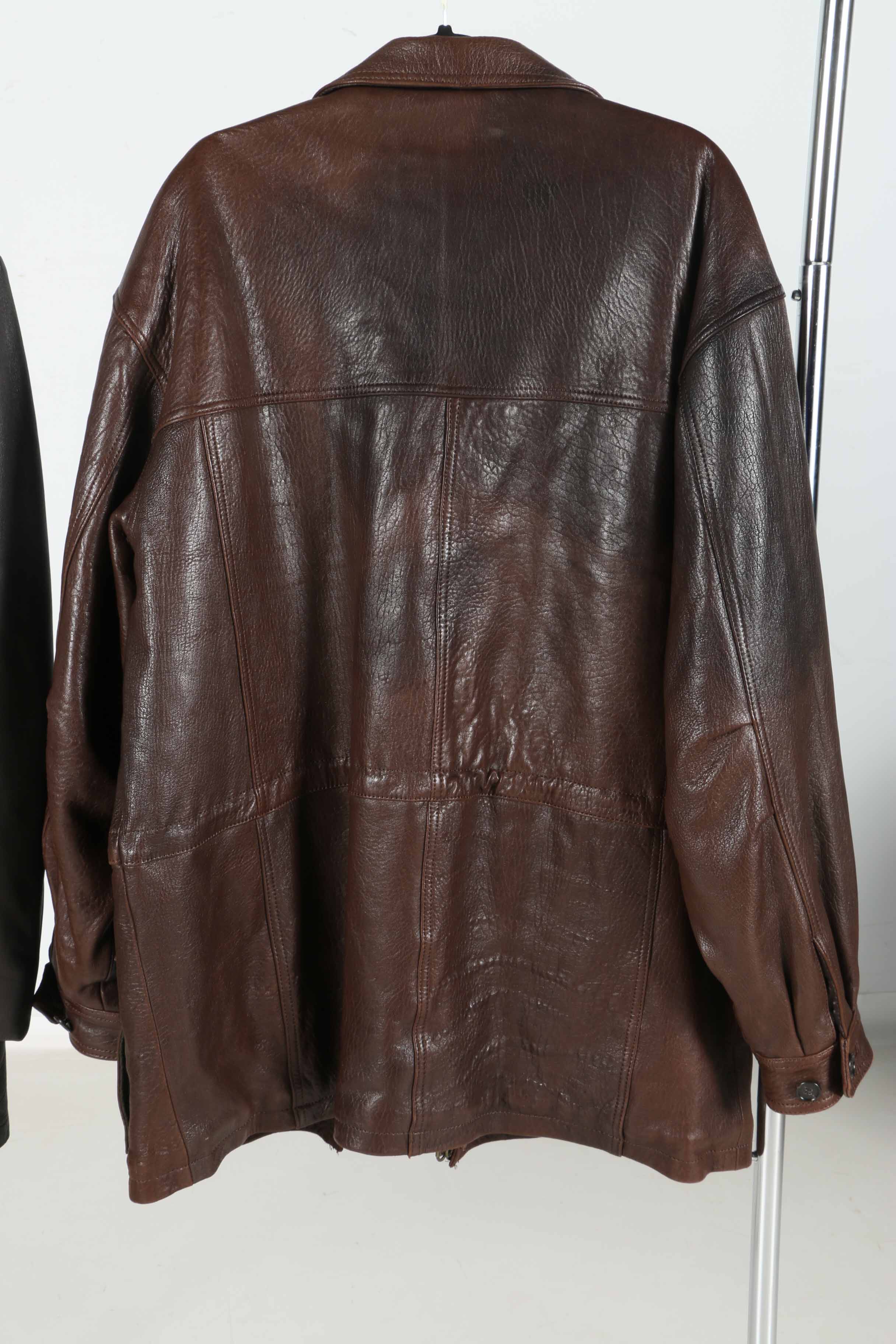 Pair of Men's Vintage Leather and Faux Leather Coats