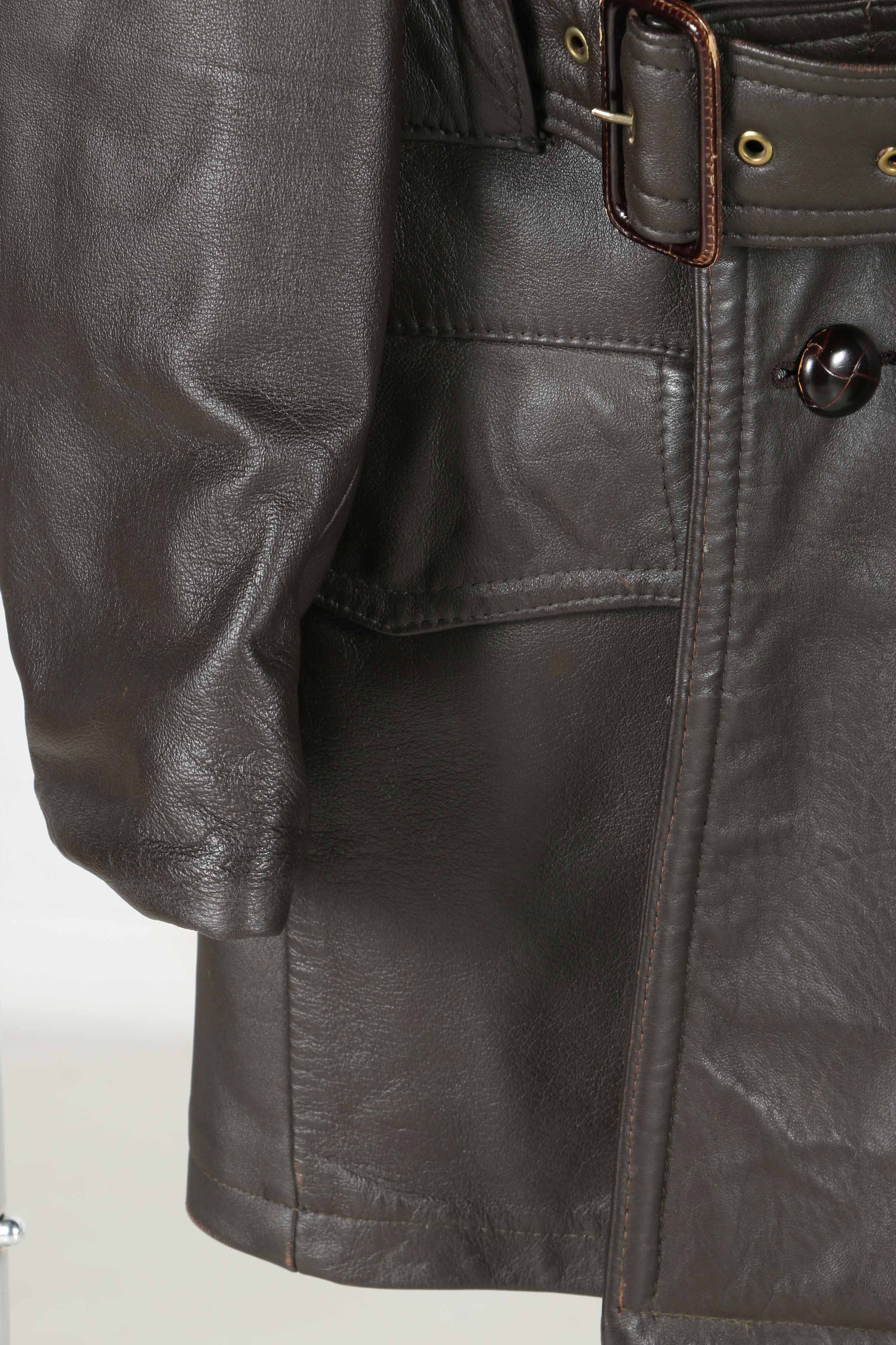 Pair of Men's Vintage Leather and Faux Leather Coats