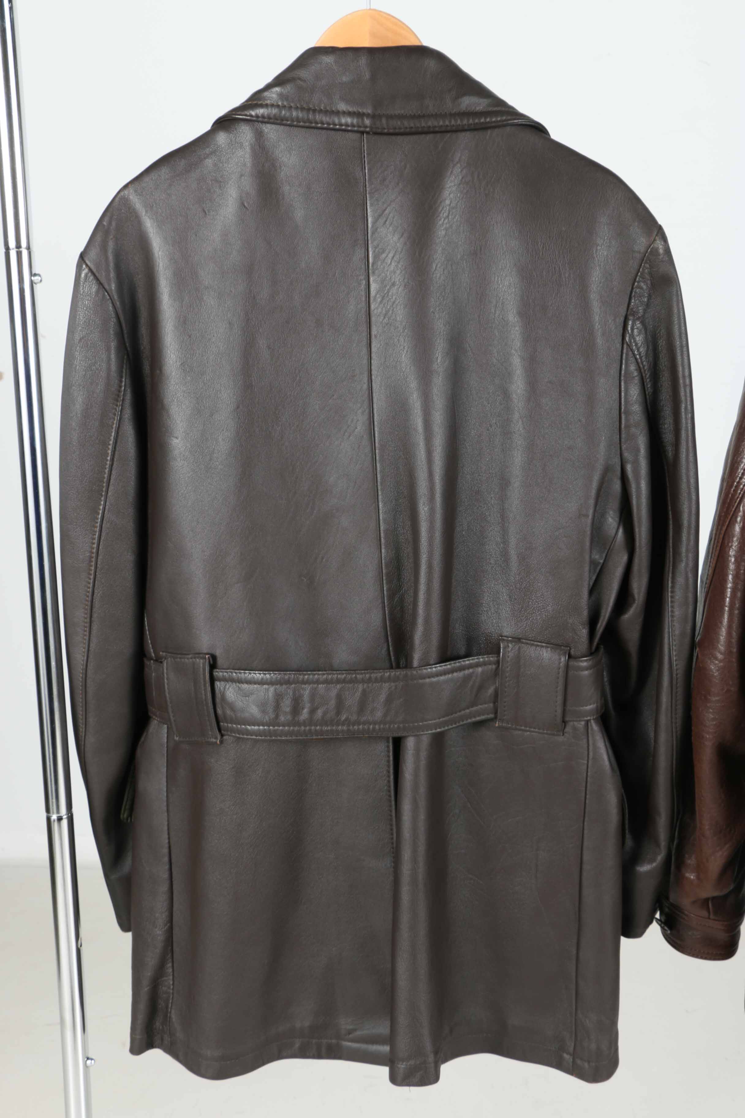 Pair of Men's Vintage Leather and Faux Leather Coats