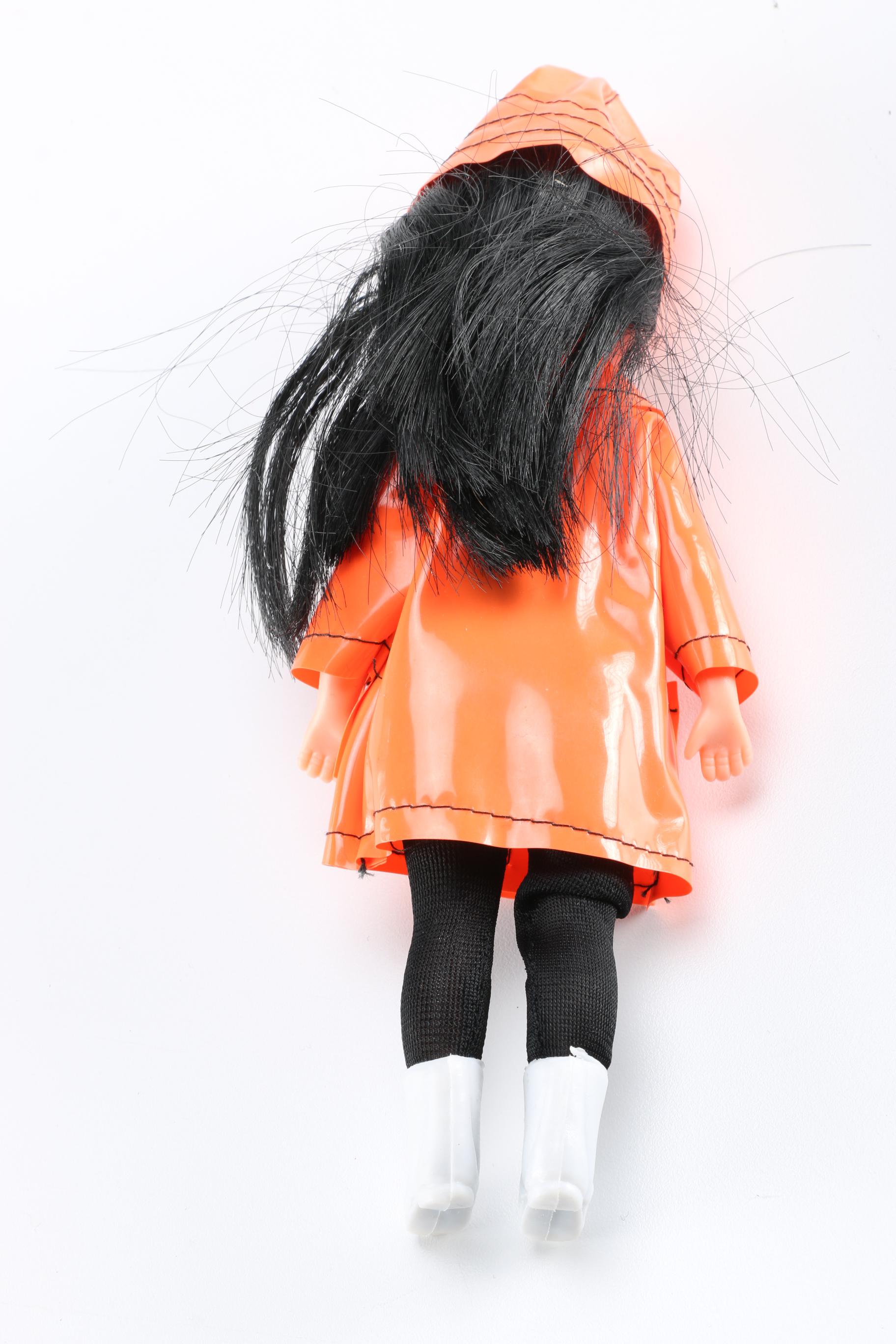 "Susie Slicker" Vinyl Doll with Orange Raincoat
