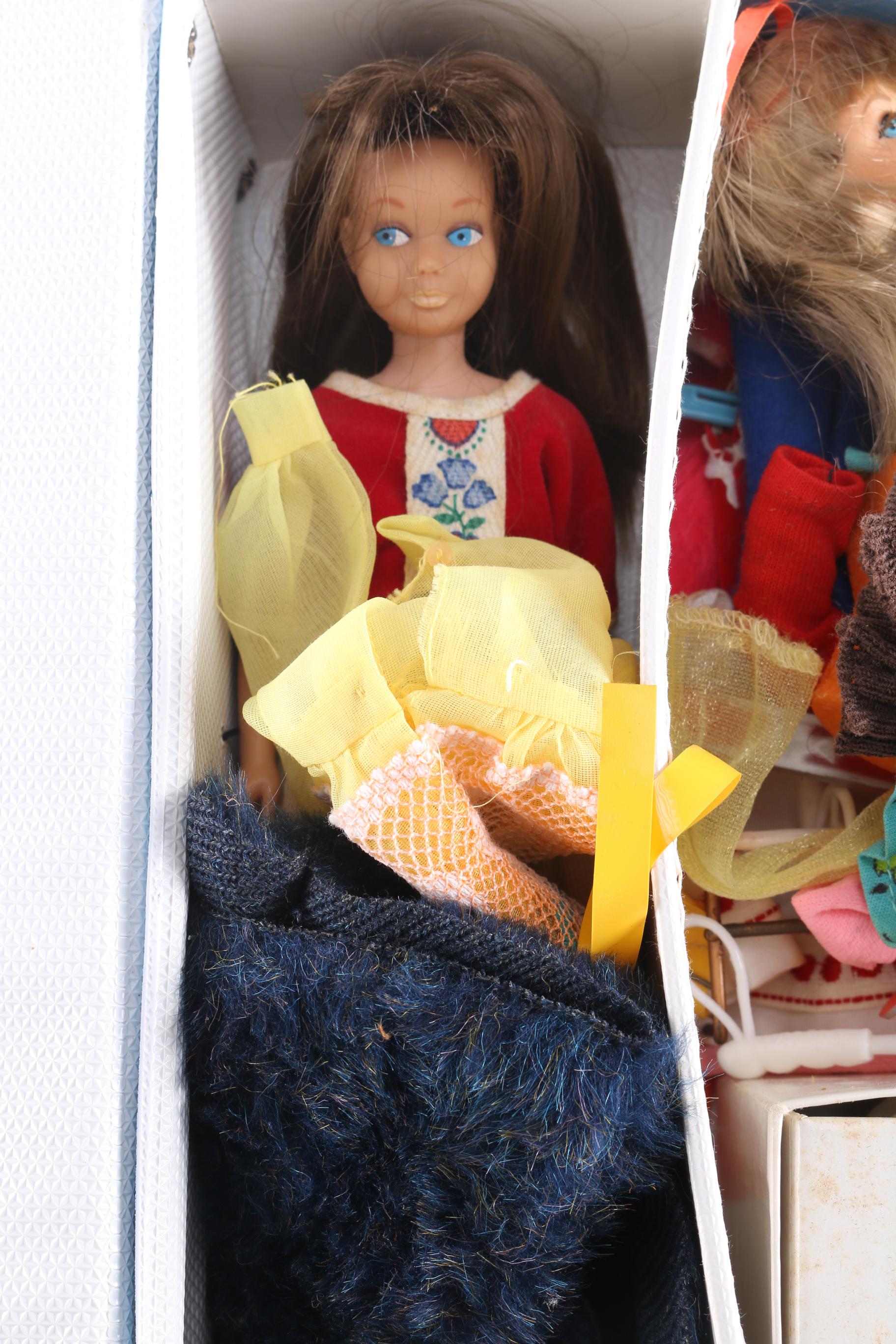 Vintage Skipper Case With Barbie Dolls and Accessories