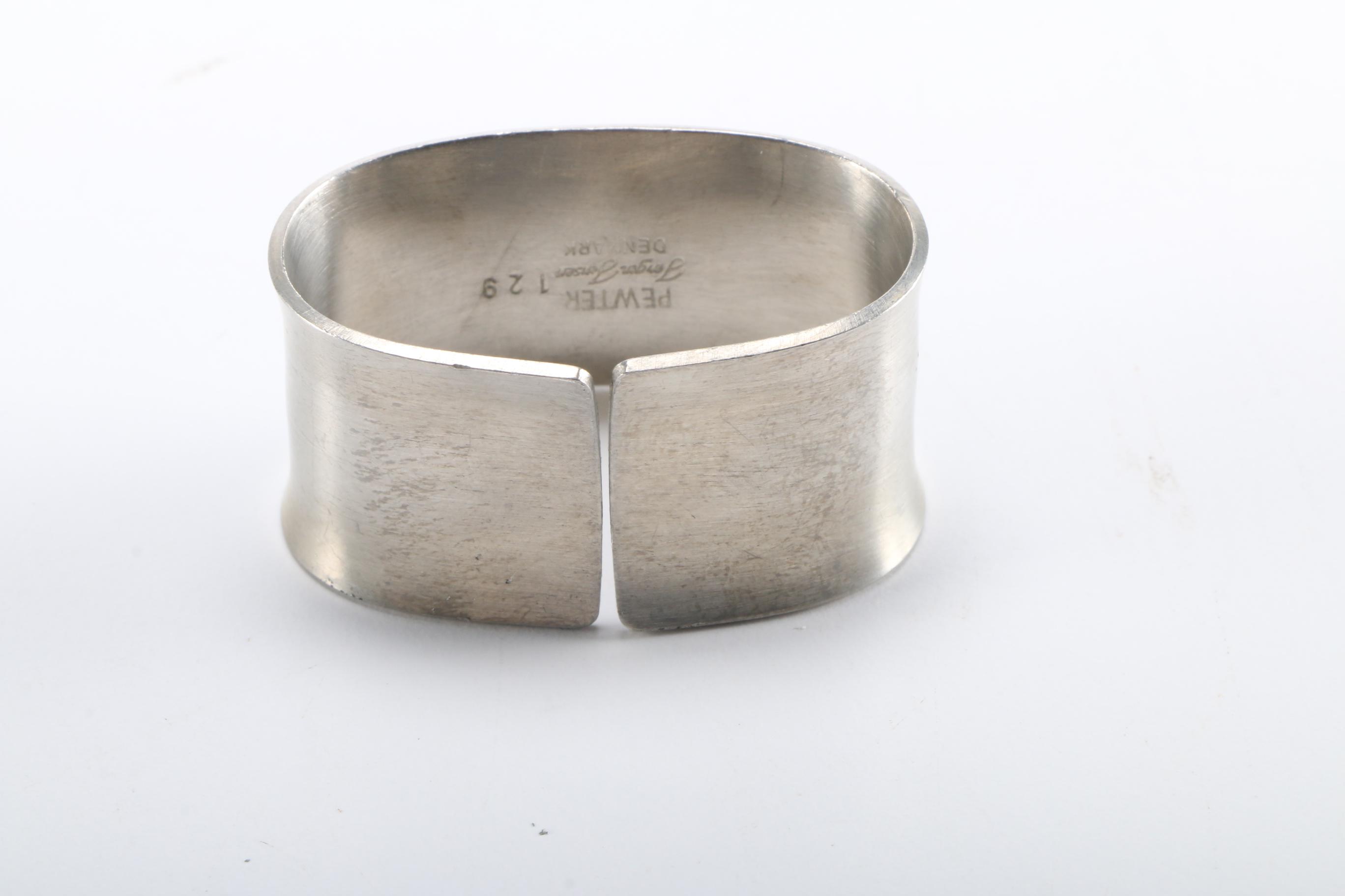 Jorgen Jensen Pewter Napkin Rings and Georg Jensen Book