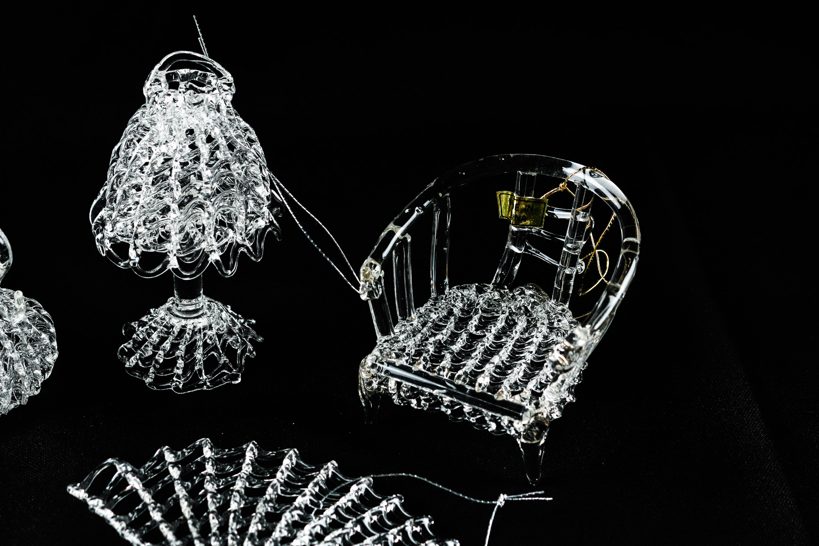 Spun Glass Christmas Tree Ornaments Including Silvestri