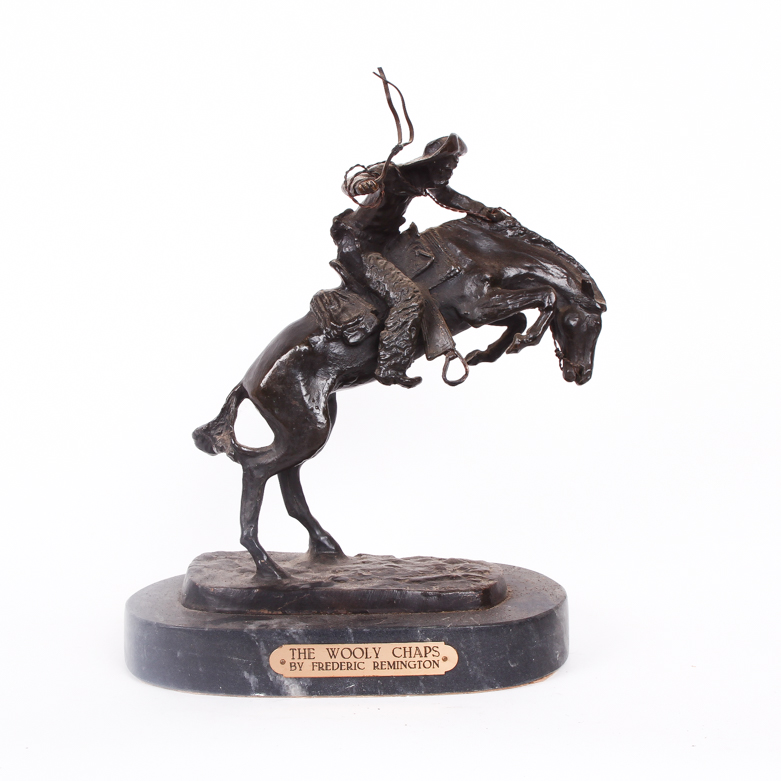 Frederic Remington Bronze Reproduction "The Wooly Chaps"