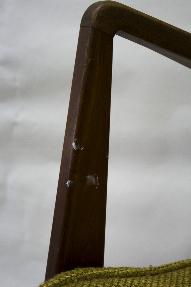 Signed Jens Risom Danish Modern Walnut Lounge Chair