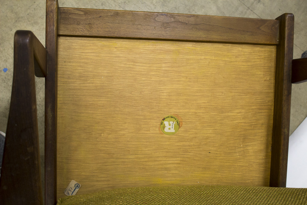 Signed Jens Risom Danish Modern Walnut Lounge Chair