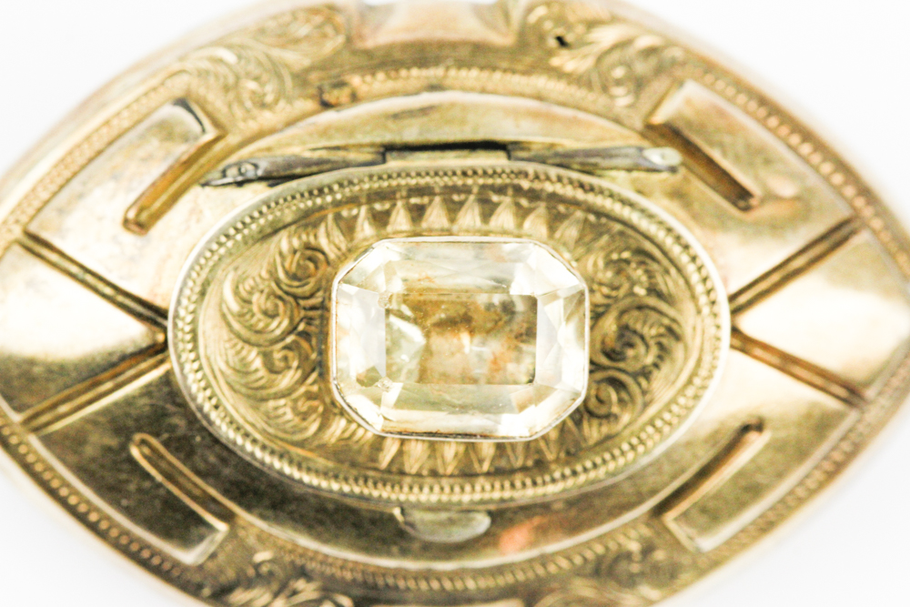 Victorian Citrine Mourning Brooch
