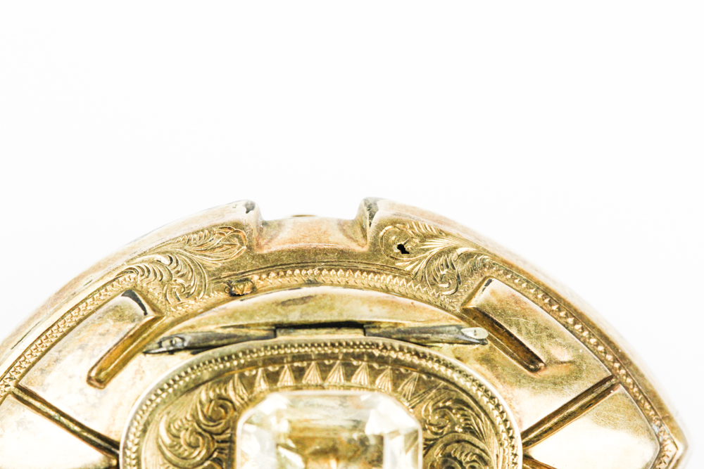 Victorian Citrine Mourning Brooch