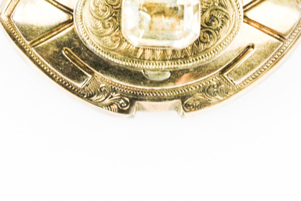 Victorian Citrine Mourning Brooch
