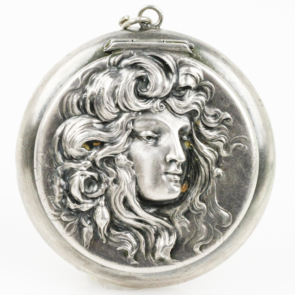Art Nouveau Sterling Silver Repoussé Locket