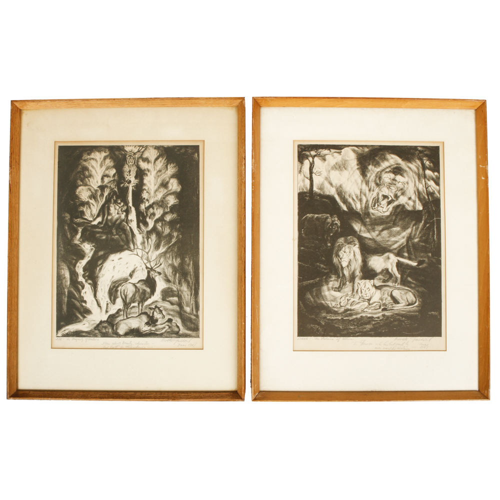 Pair of Signed Mordi Gassner Lithographs