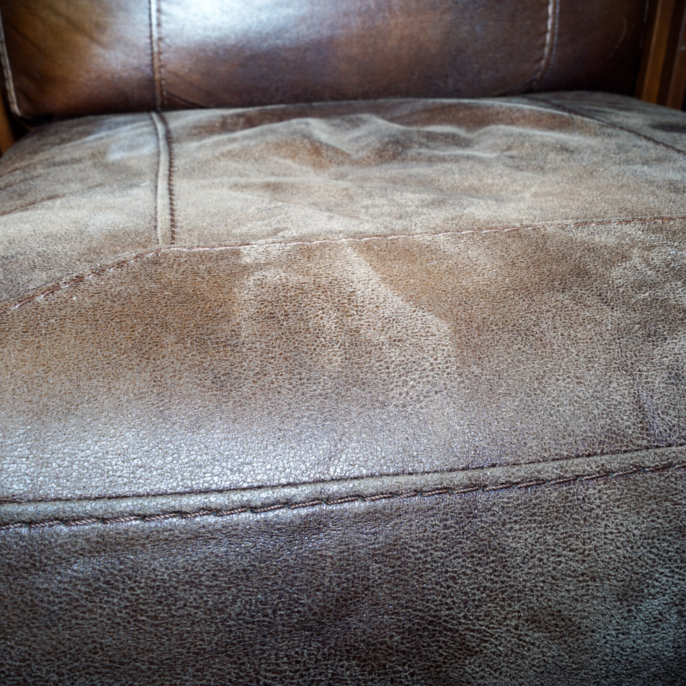 Leather and Wood Recliner