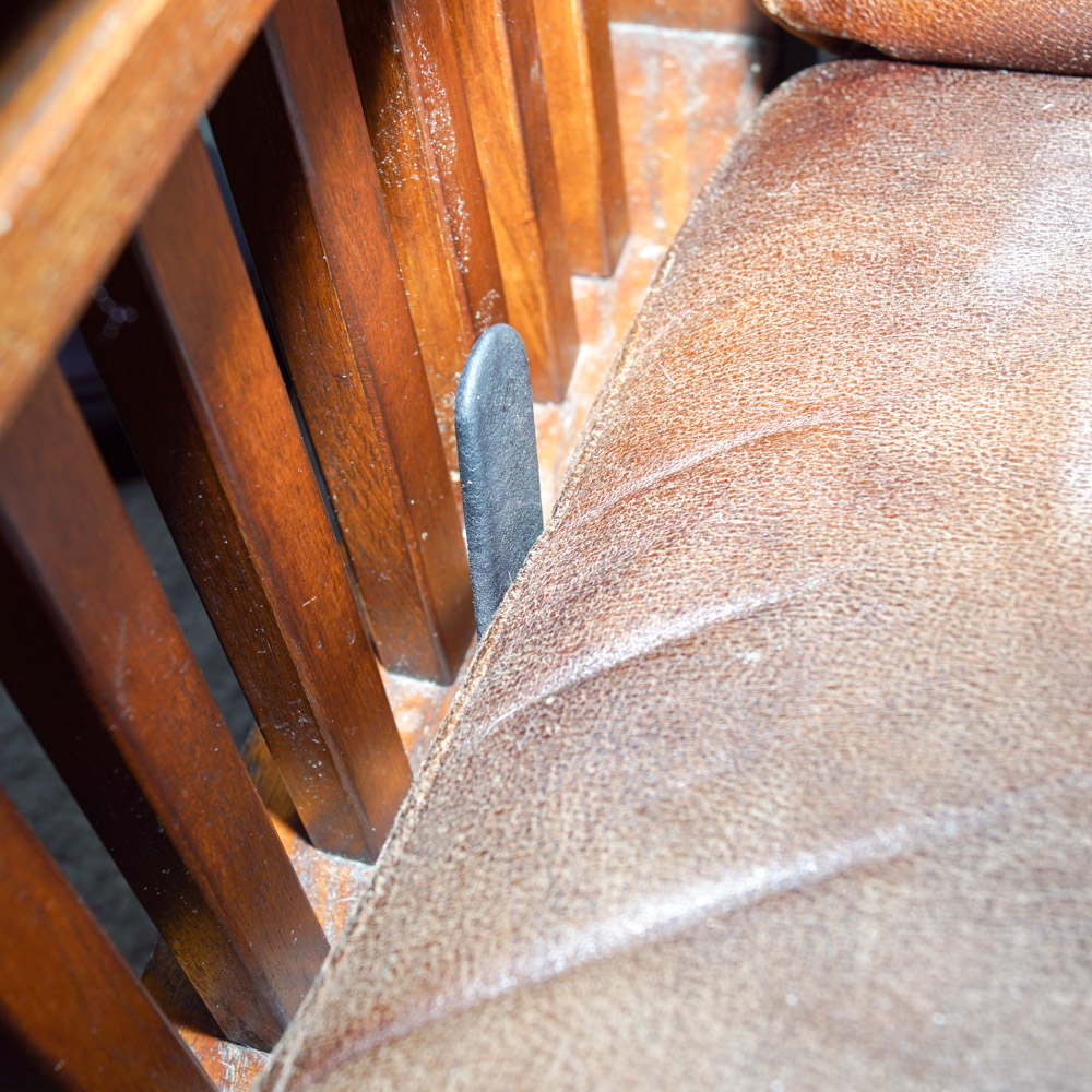 Leather and Wood Recliner