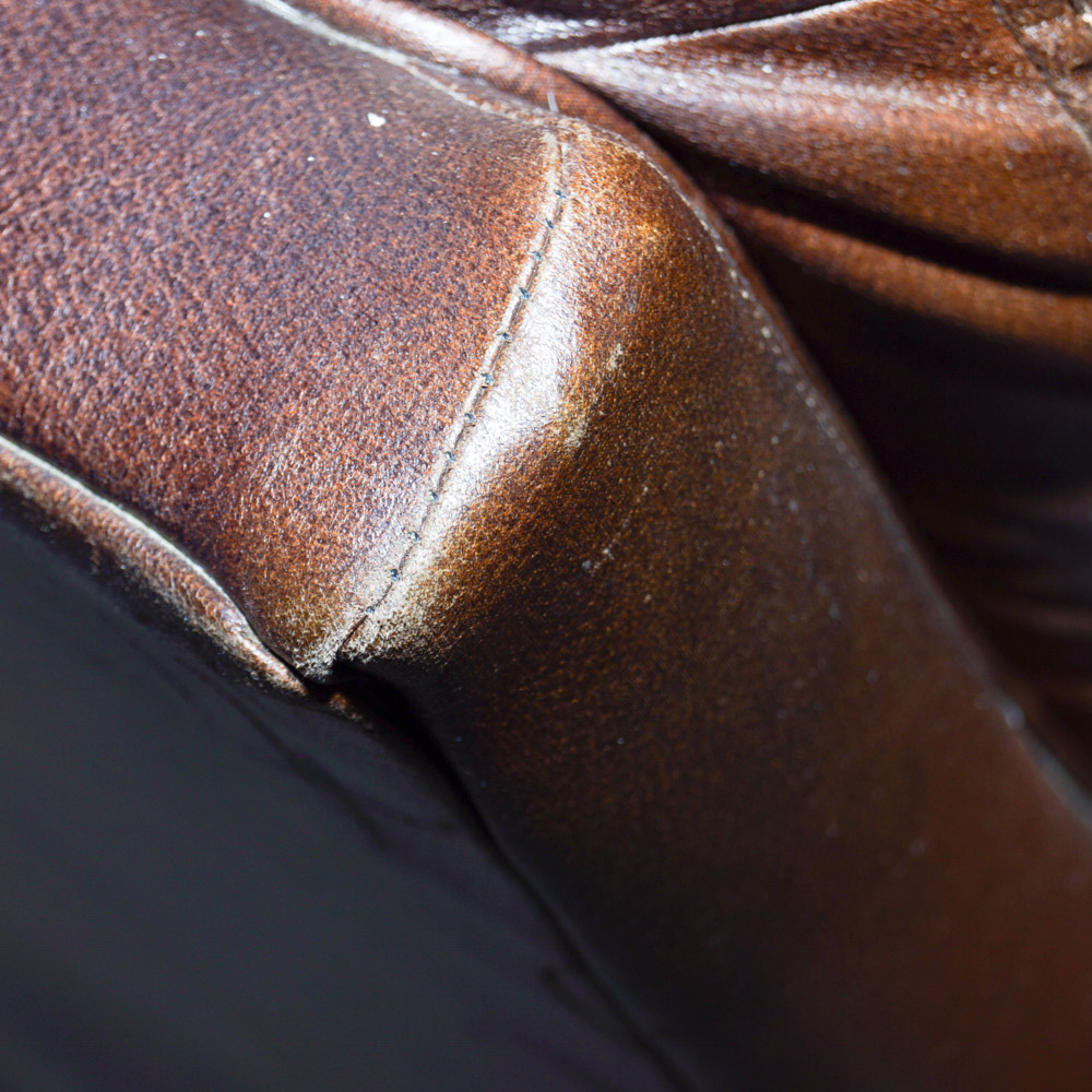 Leather and Wood Recliner