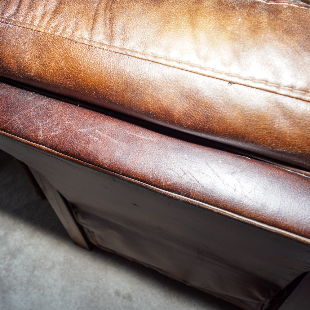 Leather and Wood Recliner