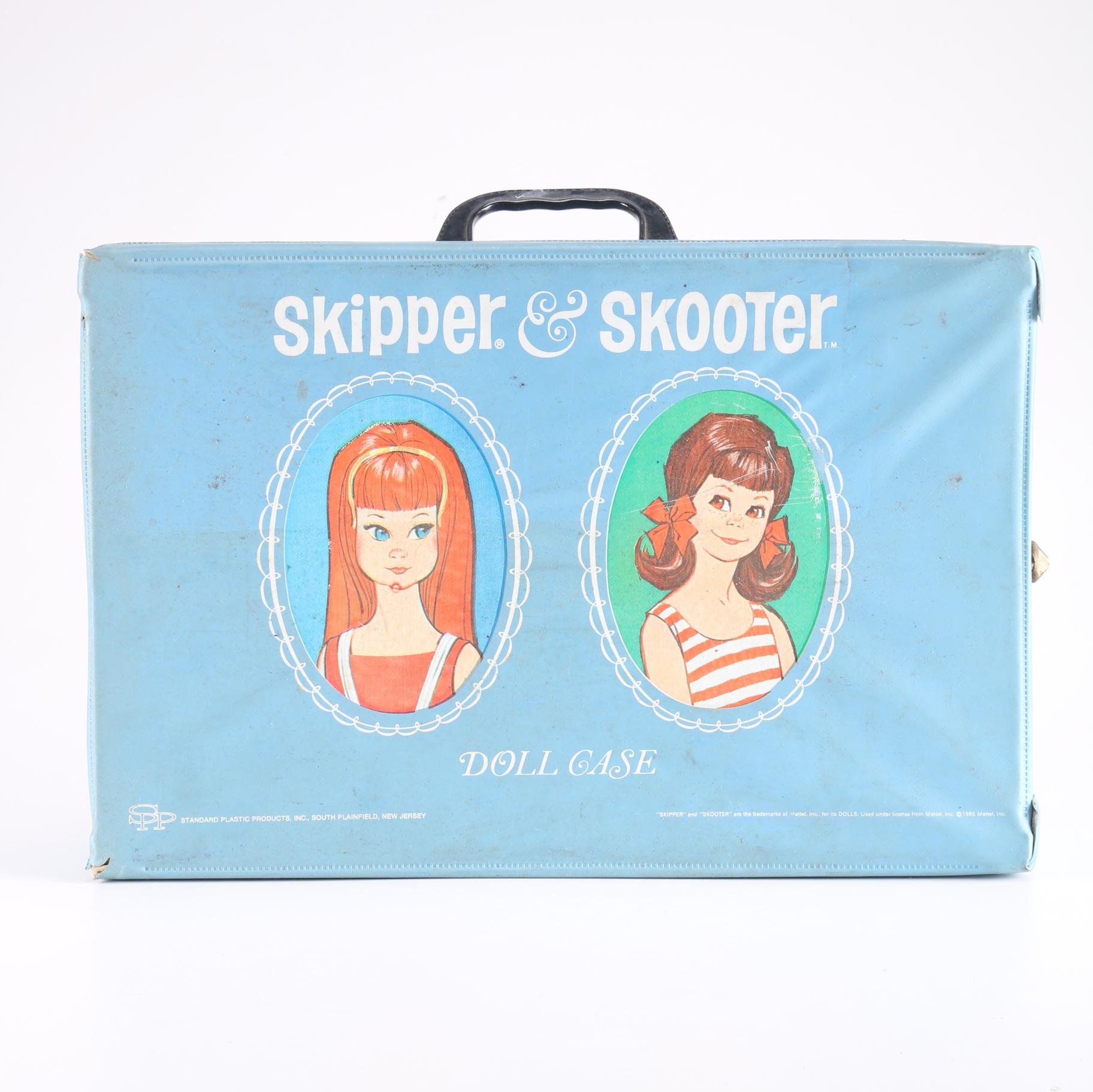 Vintage Skipper Case With Barbie Dolls and Accessories