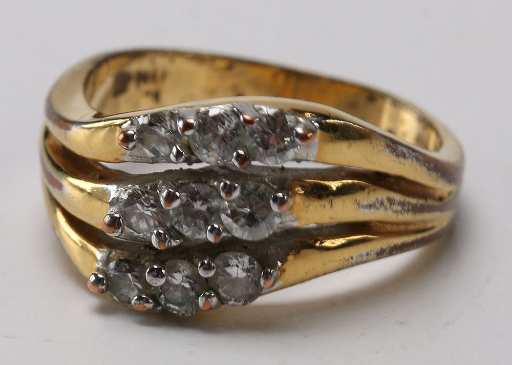 Collection of Silver Tone Costume Jewelry with Gold Tone Ring