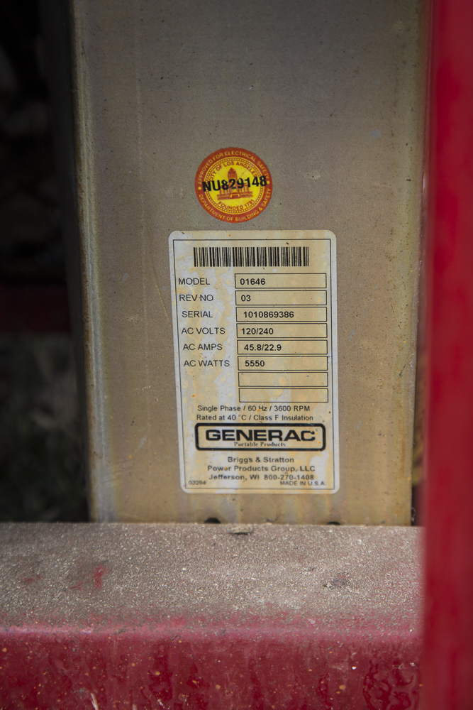 Generac Wheelhouse 5550 Portable Generator