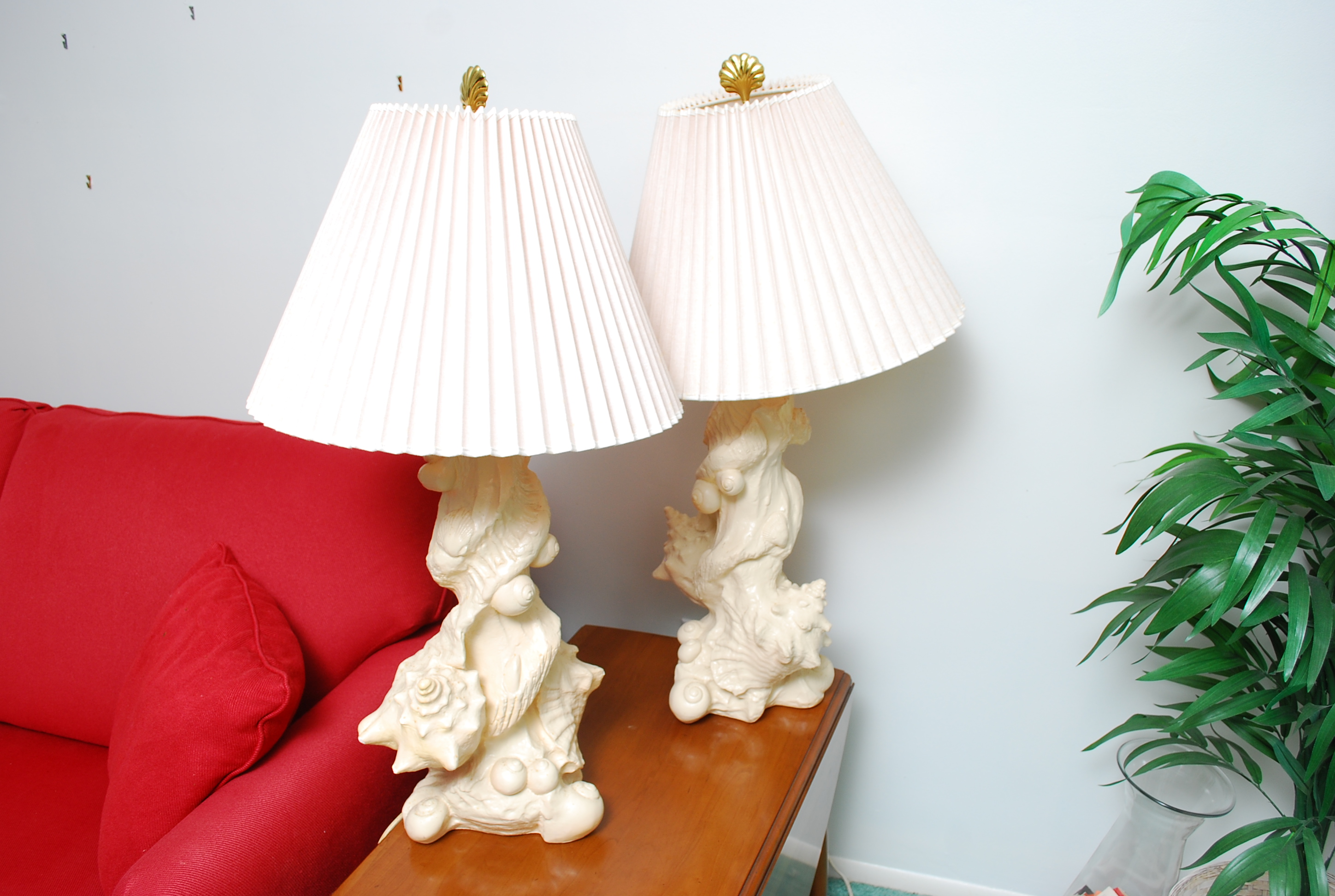 Pair of Shell Themed Table Lamps