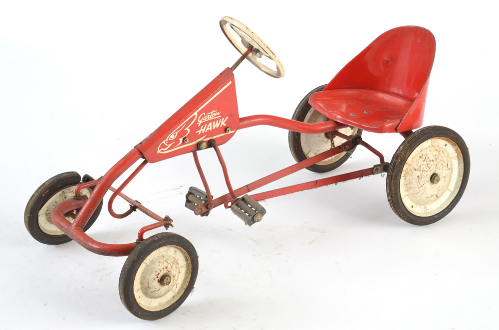 Two Vintage Garton Hawk Pedal Cars