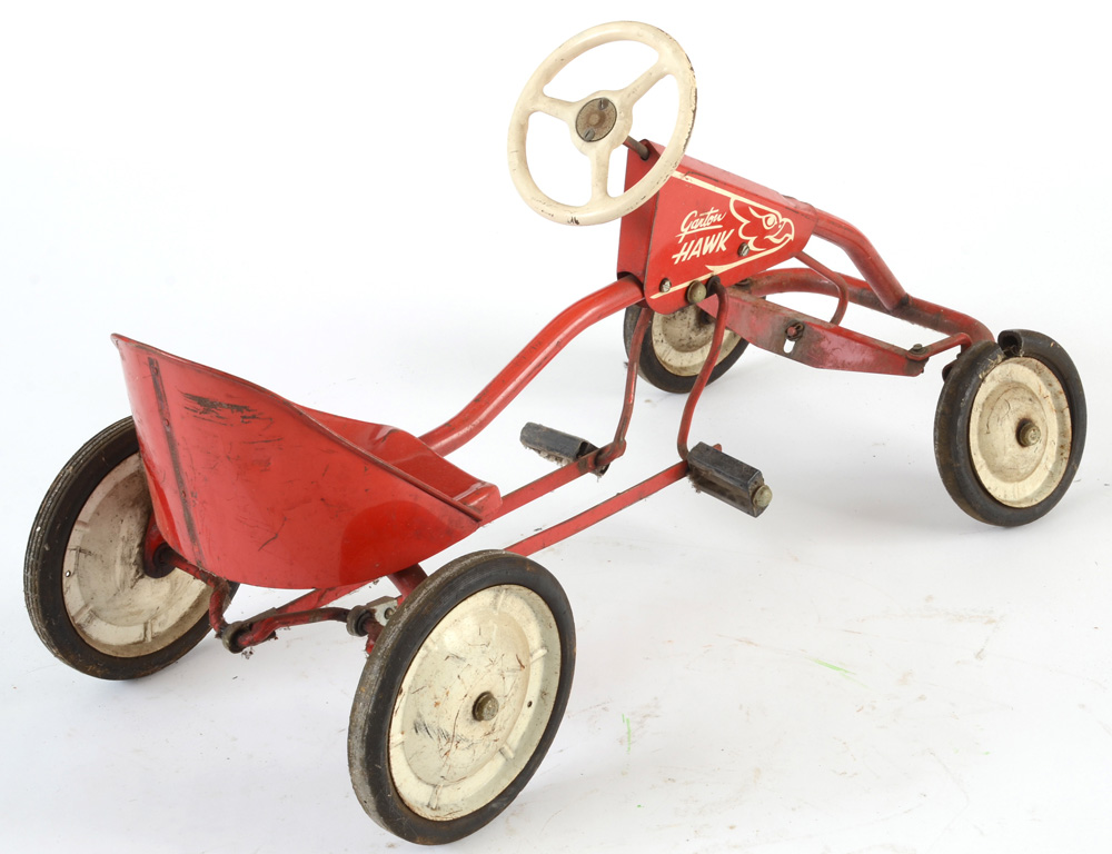 Two Vintage Garton Hawk Pedal Cars