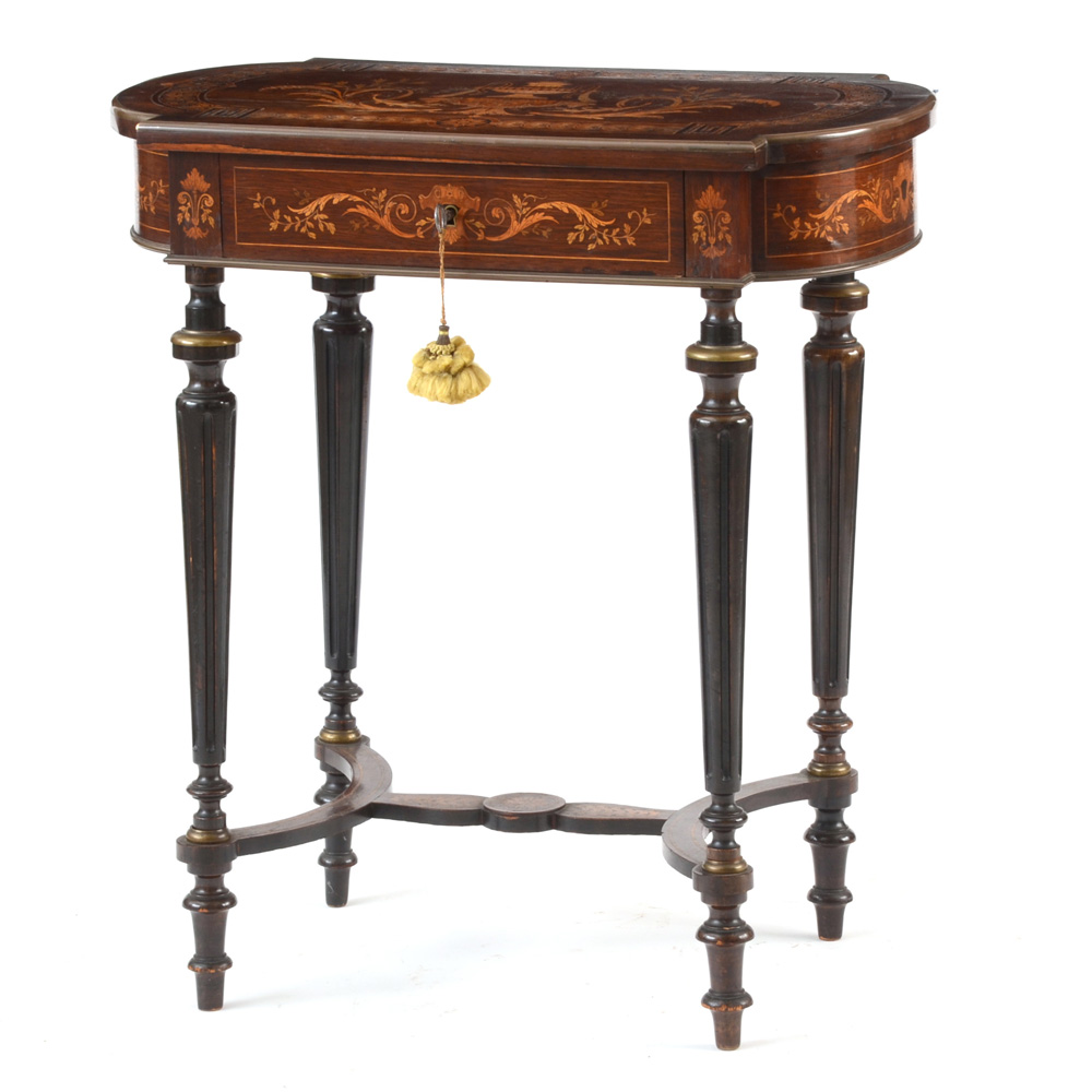 Fine Aesthetic-Style Inlaid Rosewood Work Table