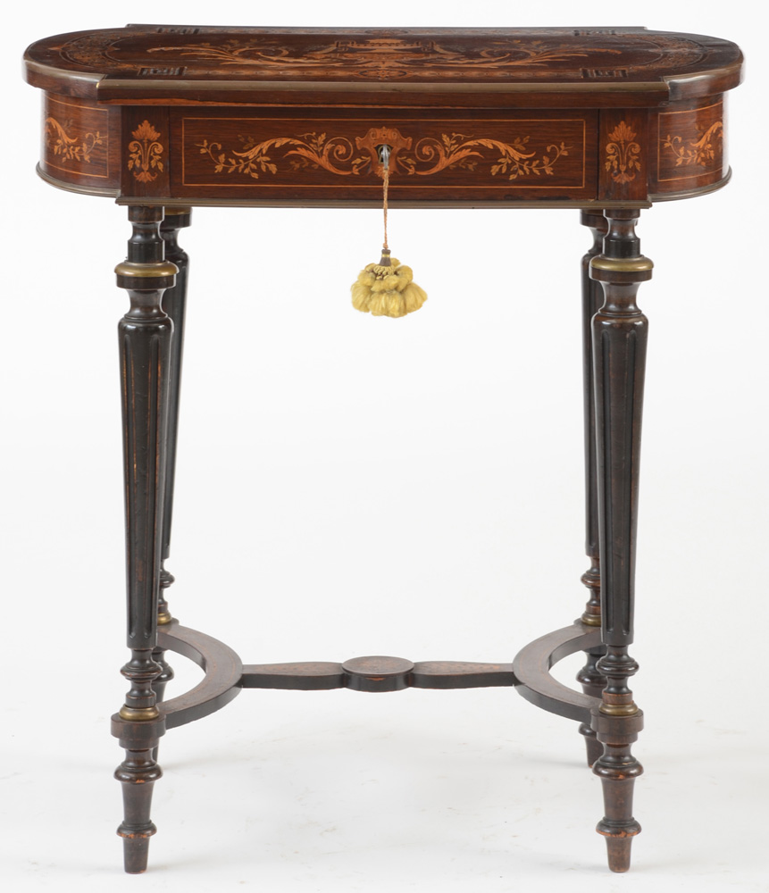 Fine Aesthetic-Style Inlaid Rosewood Work Table