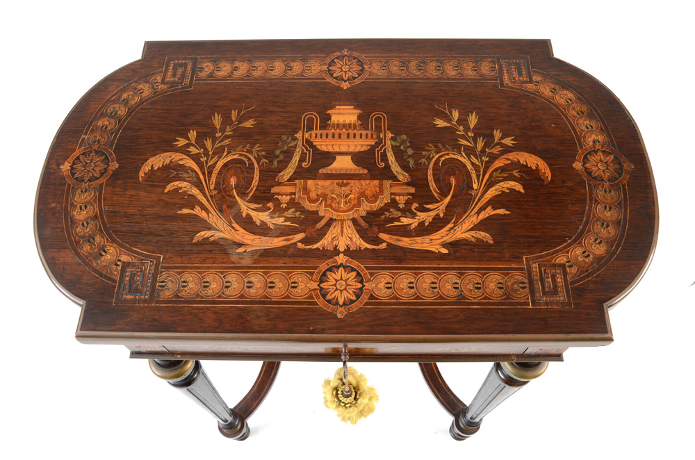 Fine Aesthetic-Style Inlaid Rosewood Work Table