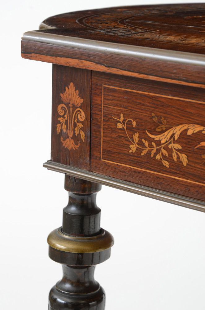 Fine Aesthetic-Style Inlaid Rosewood Work Table