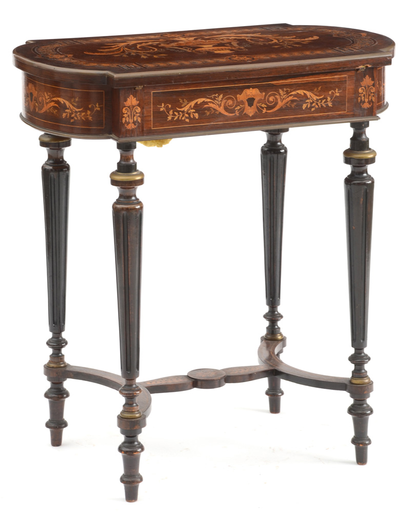 Fine Aesthetic-Style Inlaid Rosewood Work Table