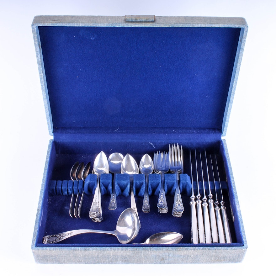 Whiting Mfg. Co. and Gorham Sterling Silver Flatware With Case