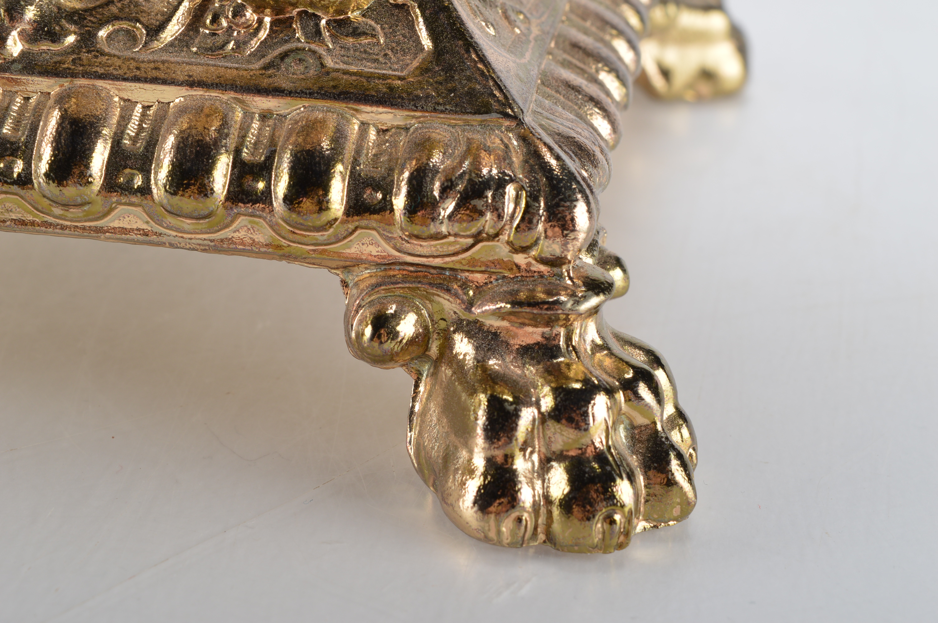 Antique Brass Ansonia Clock Garniture Ewers