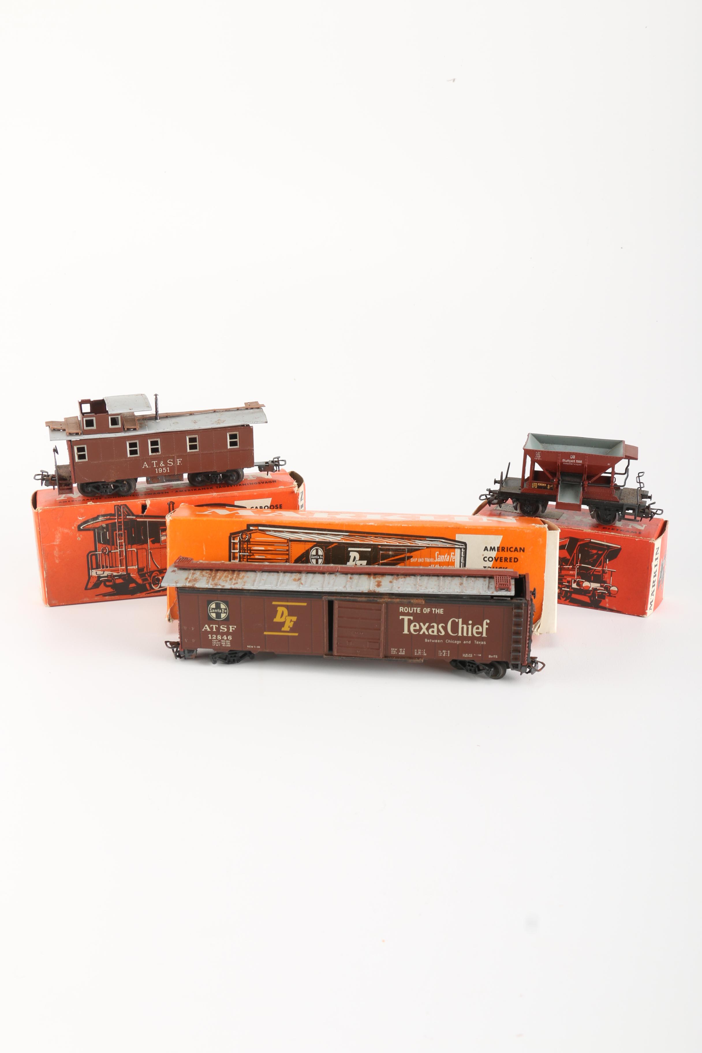 Vintage Train Car Toys Featuring a 1951 HO Scale Marklin 4570 Caboose