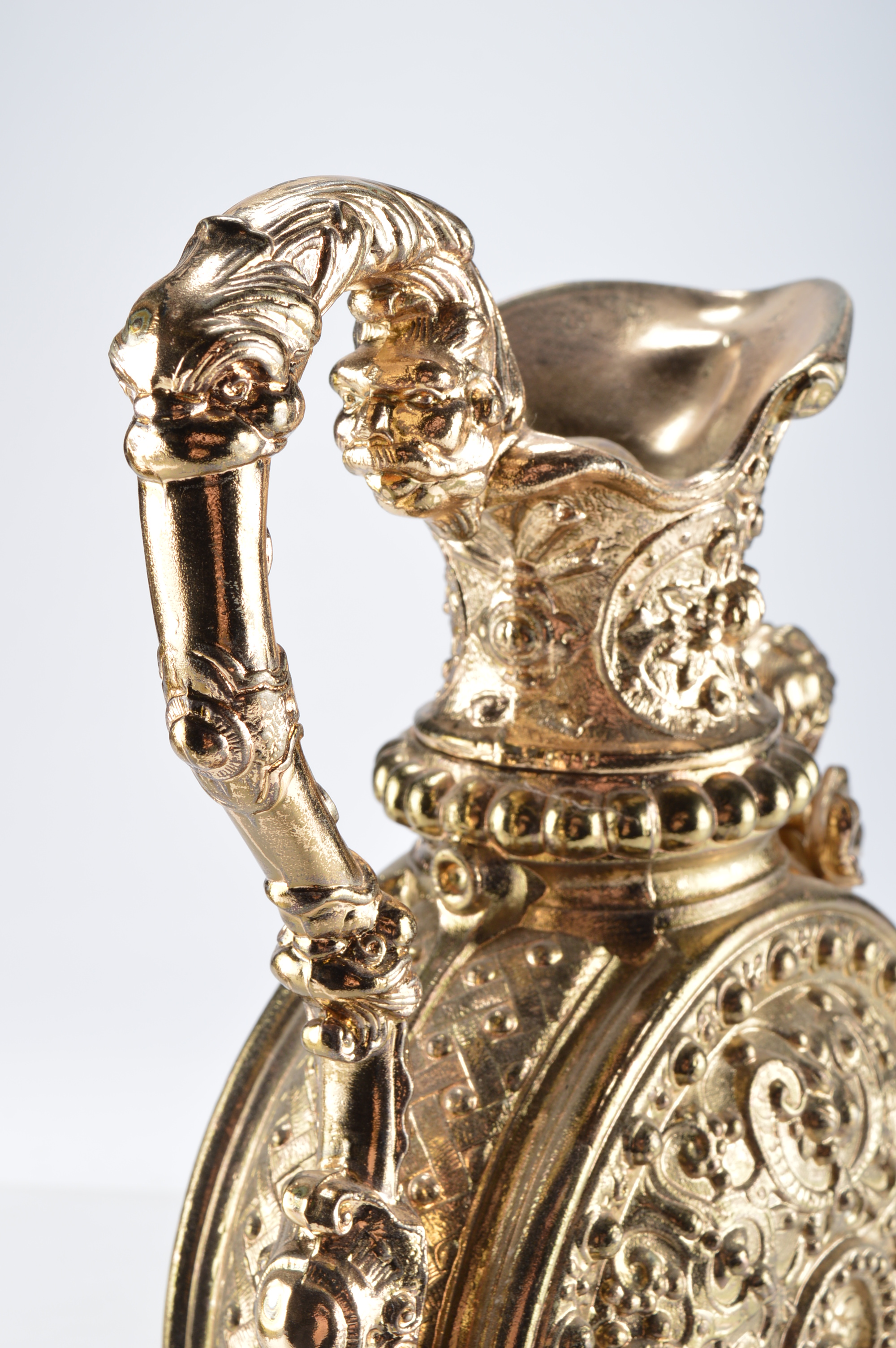 Antique Brass Ansonia Clock Garniture Ewers