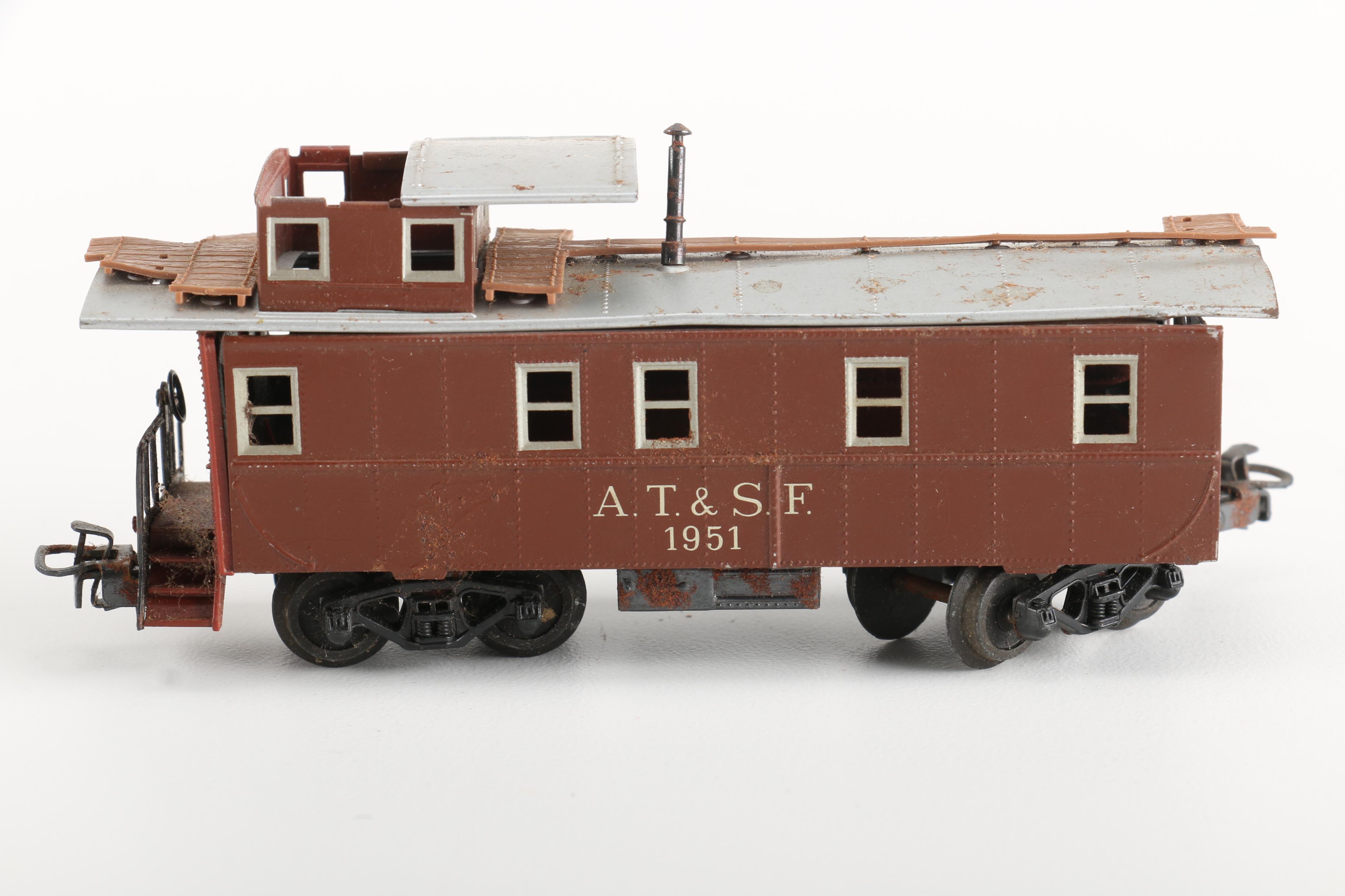Vintage Train Car Toys Featuring a 1951 HO Scale Marklin 4570 Caboose
