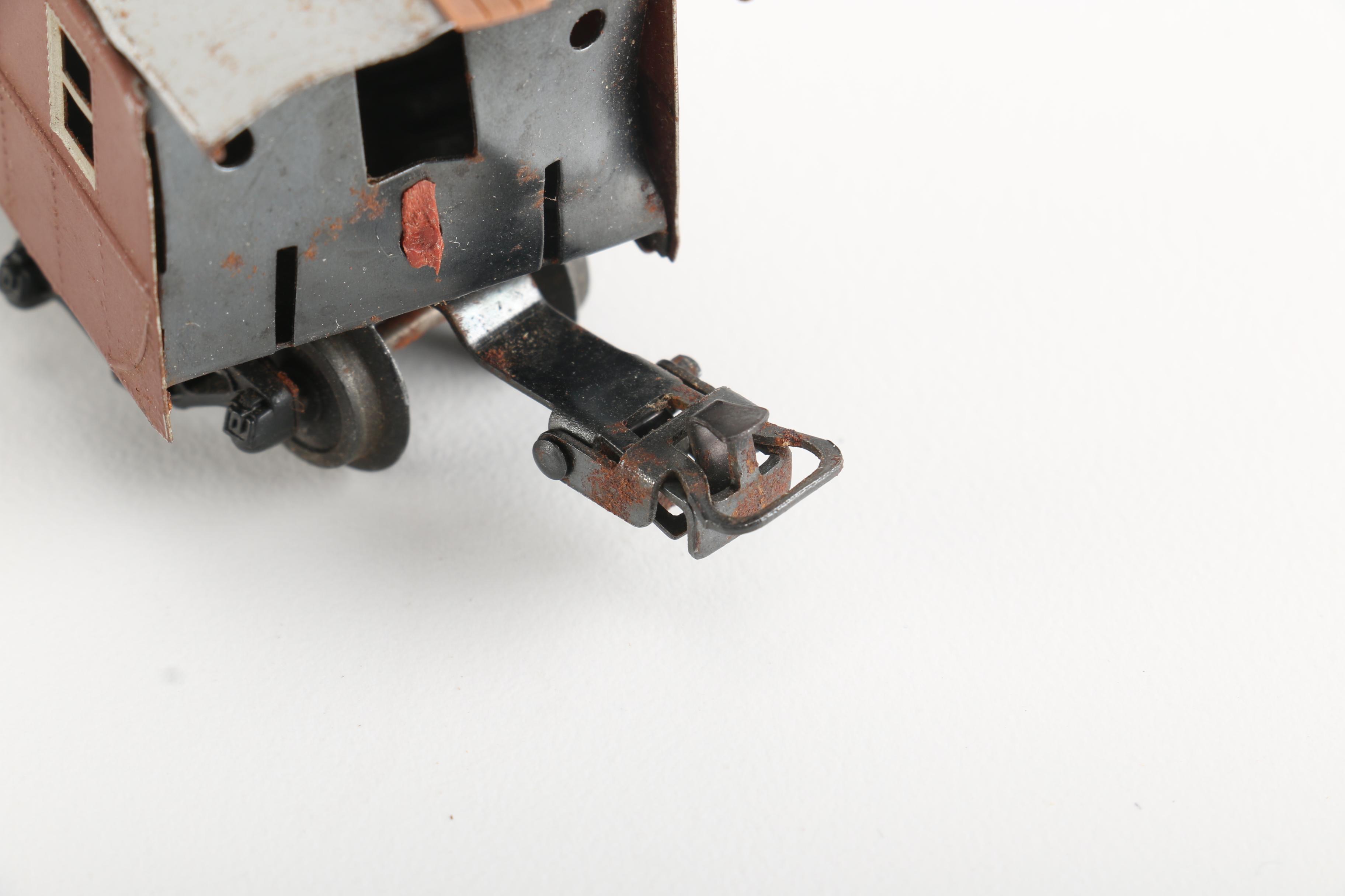 Vintage Train Car Toys Featuring a 1951 HO Scale Marklin 4570 Caboose