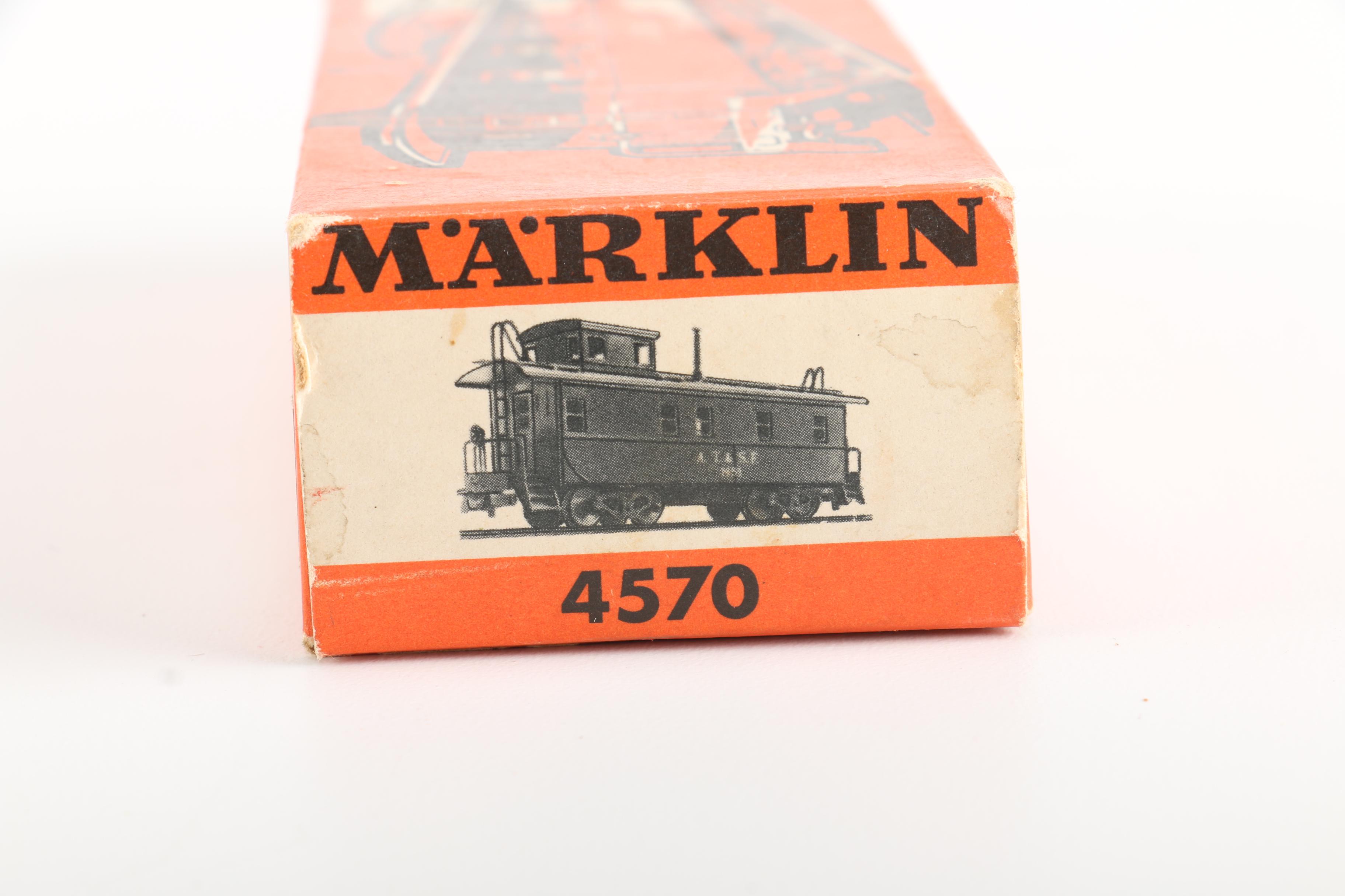Vintage Train Car Toys Featuring a 1951 HO Scale Marklin 4570 Caboose