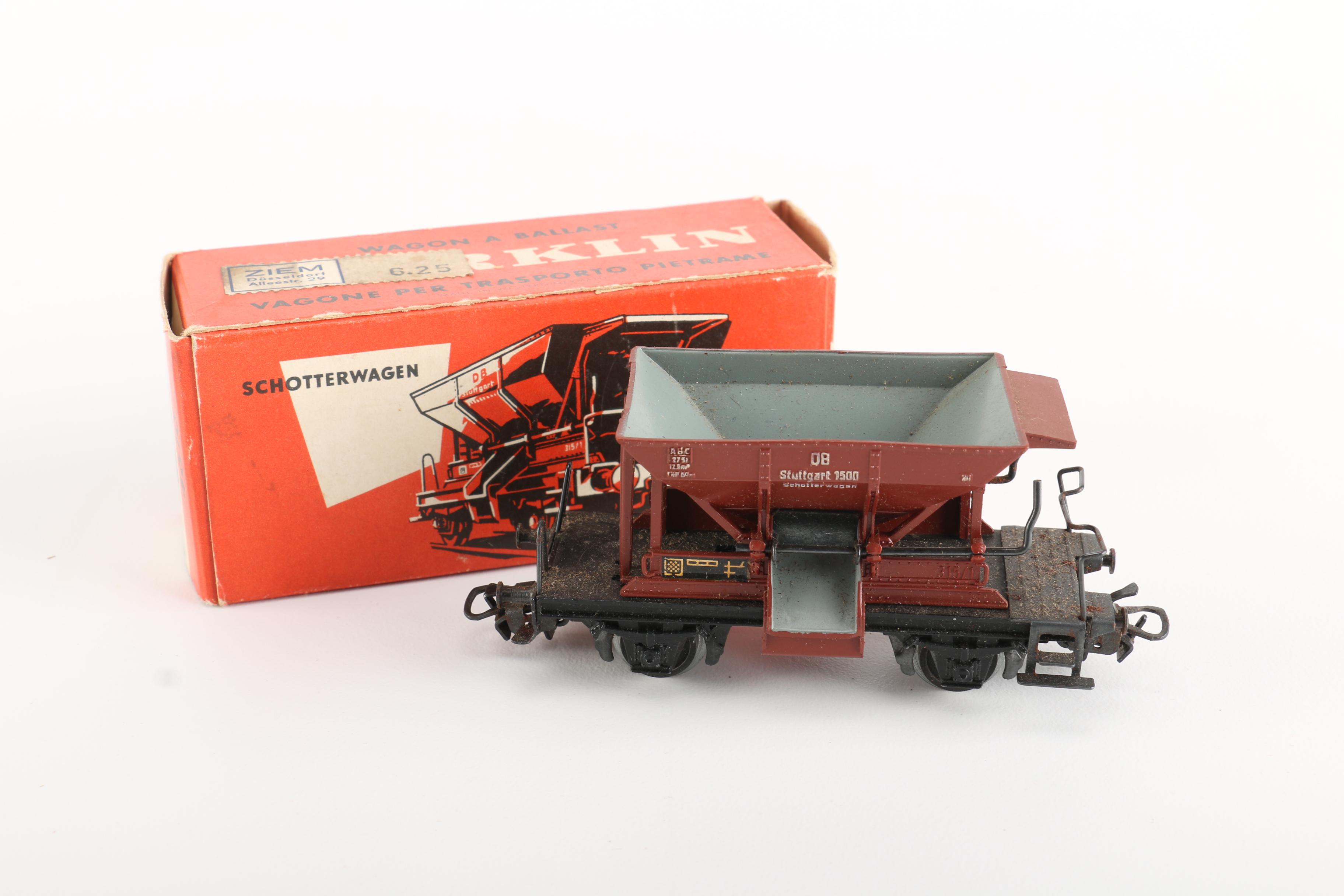 Vintage Train Car Toys Featuring a 1951 HO Scale Marklin 4570 Caboose