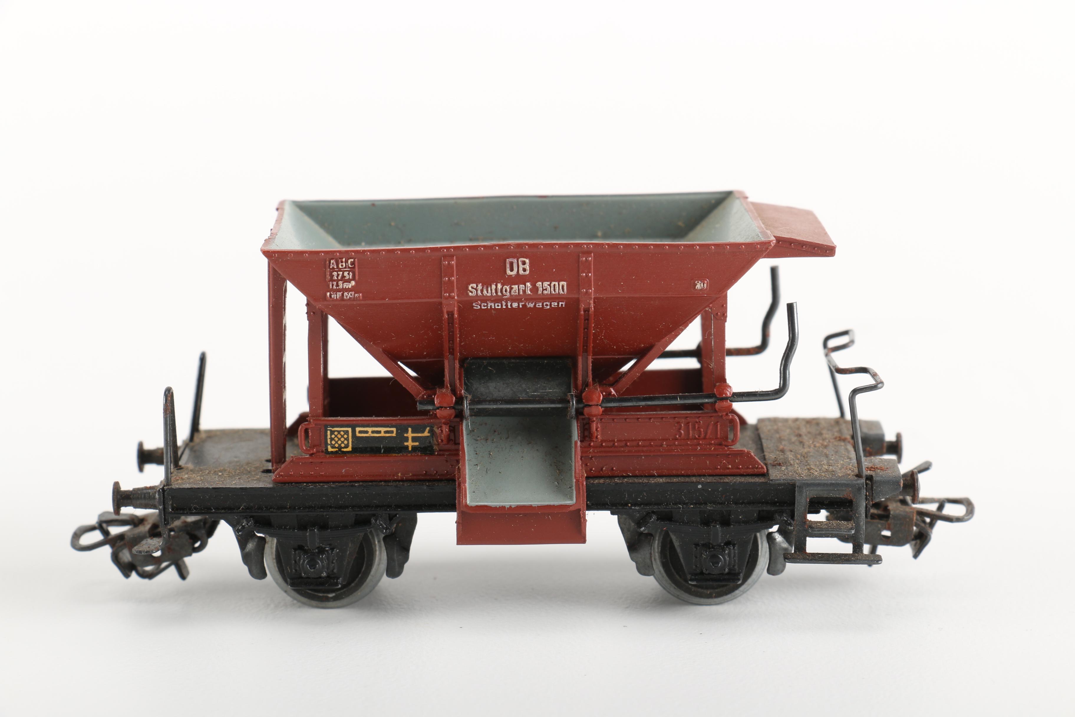 Vintage Train Car Toys Featuring a 1951 HO Scale Marklin 4570 Caboose