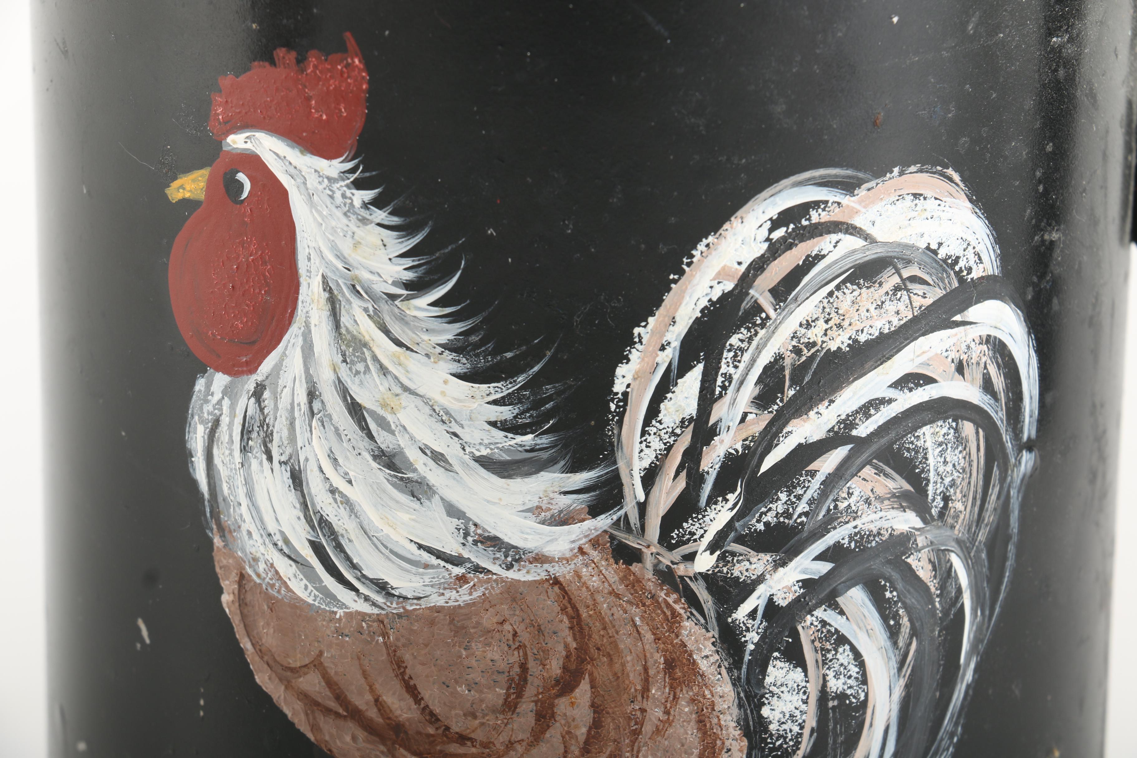 Aluminum and Stainless Steel Hen and Rooster Motif Coffee Makers